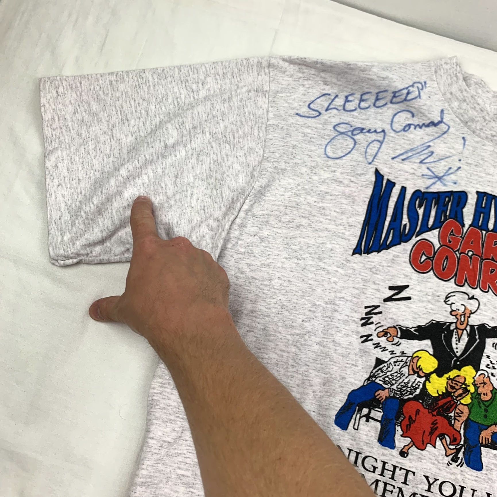 Vintage VINTAGE Gary Conrad Master Hypnotist T-Shirt Adult XL Gray Signed Autographed 90s Y2K Mens Shirt Size US XL / EU 56 / 4 - 3 Thumbnail