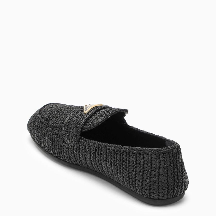 Prada o1d2blof0924 Logo Loafers in Black Size US 8 / IT 38 - 4 Thumbnail
