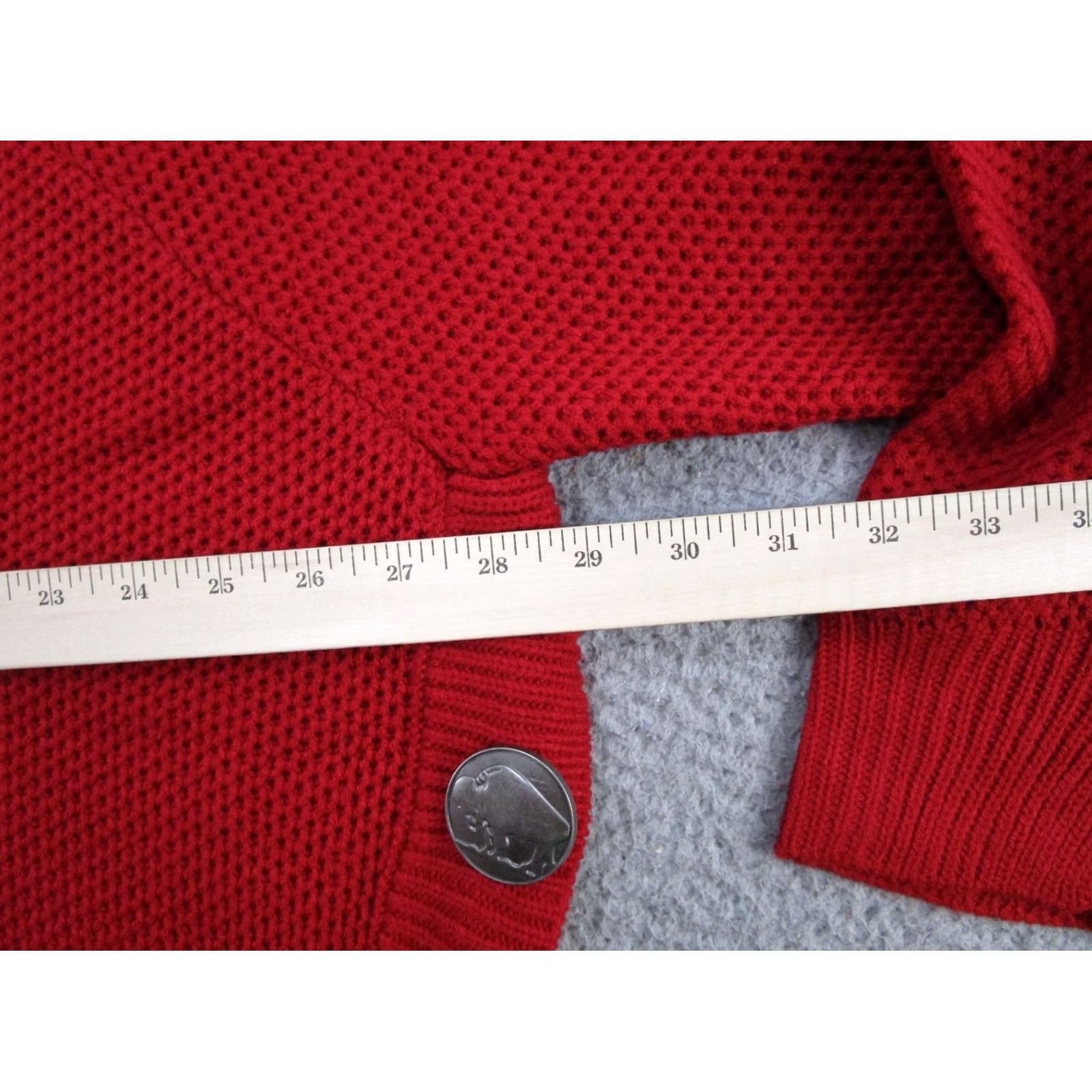 Vintage Cotton Rye Red Knit Pullover Sweater Oversized Size L Womens Size L / US 10 / IT 46 - 6 Thumbnail