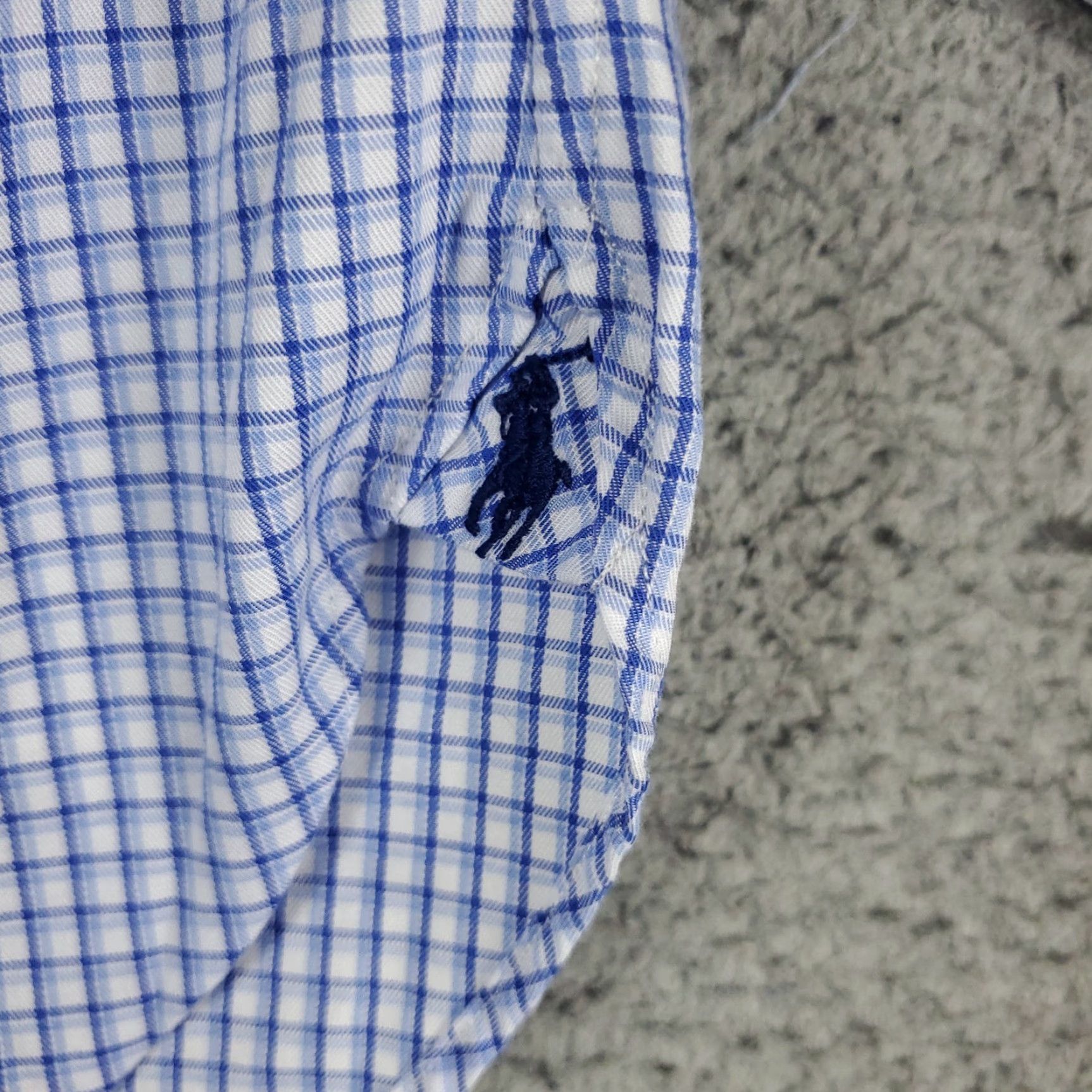 Ralph Lauren Ralph Lauren Shirt Mens Dress Button-Down Long Sleeve Blue Check 14.5 Non-Iron Pockets Size 40R - 3 Thumbnail