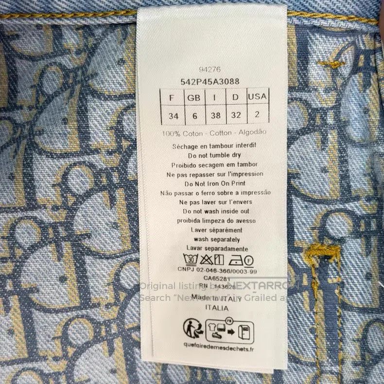 Dior Dior Blue water-washed full-print denim shorts Size 42" / US 20 - 6 Thumbnail