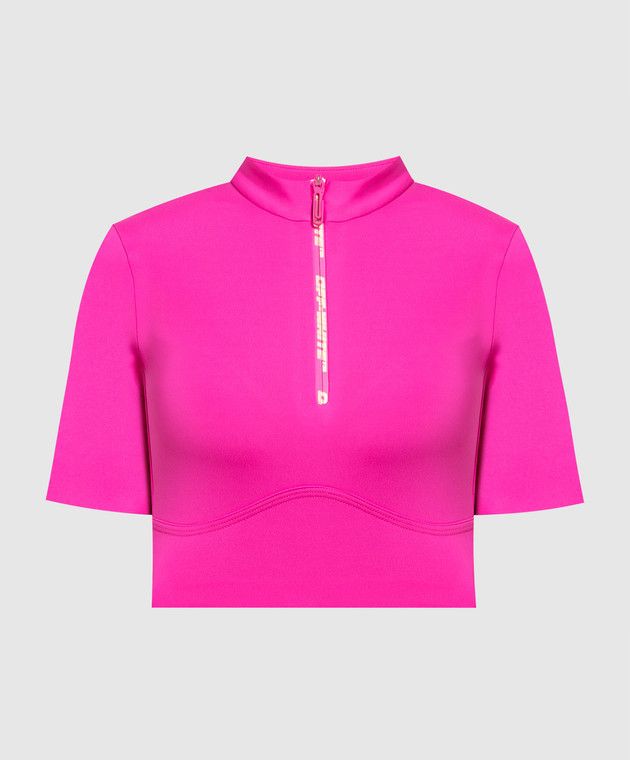 Off-White o1y1125 Crop Top in Fuchsia Size S / US 4 / IT 40 - 1 Thumbnail