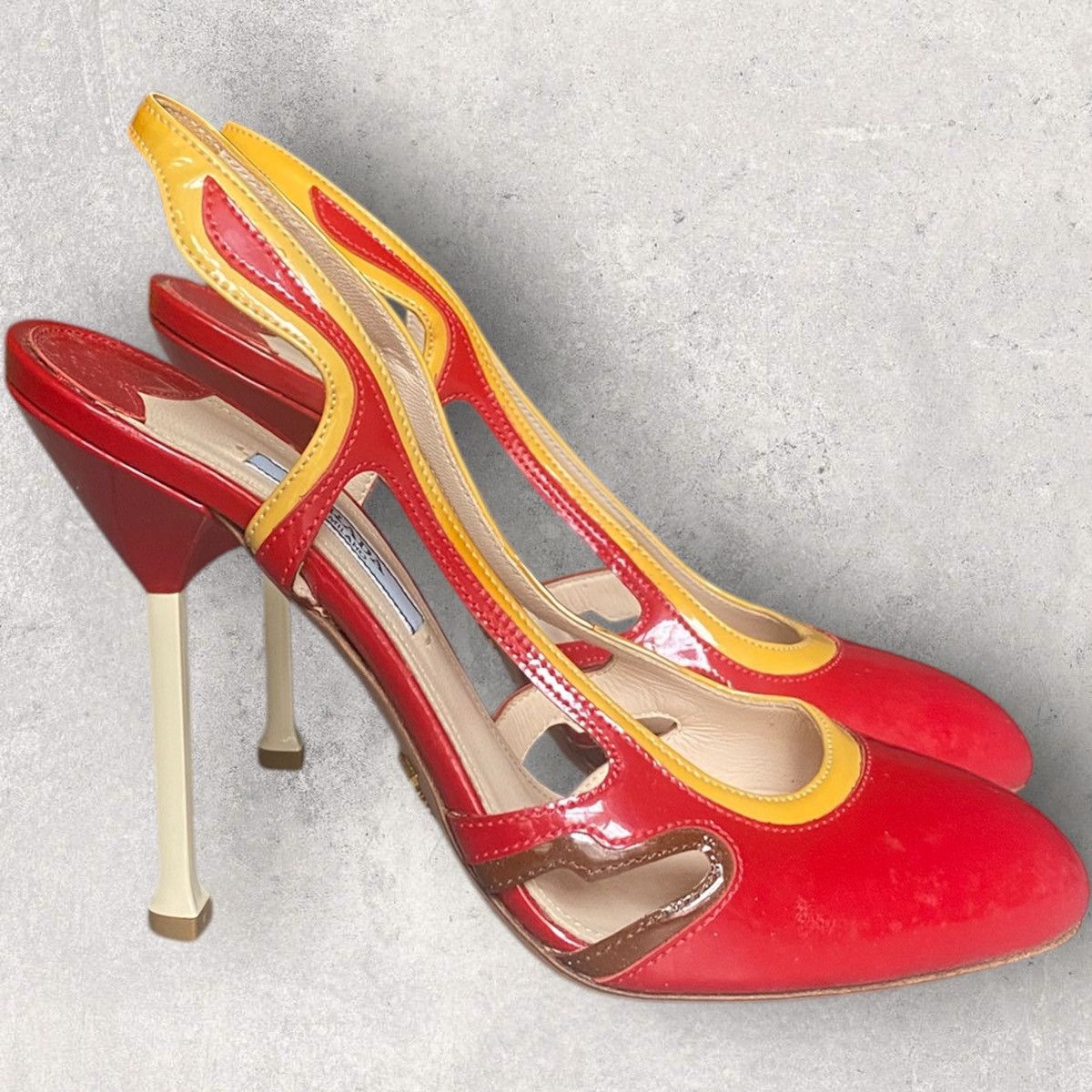 Prada SS12 Red Patent Heels Size US 7 / IT 37 - 1 Thumbnail