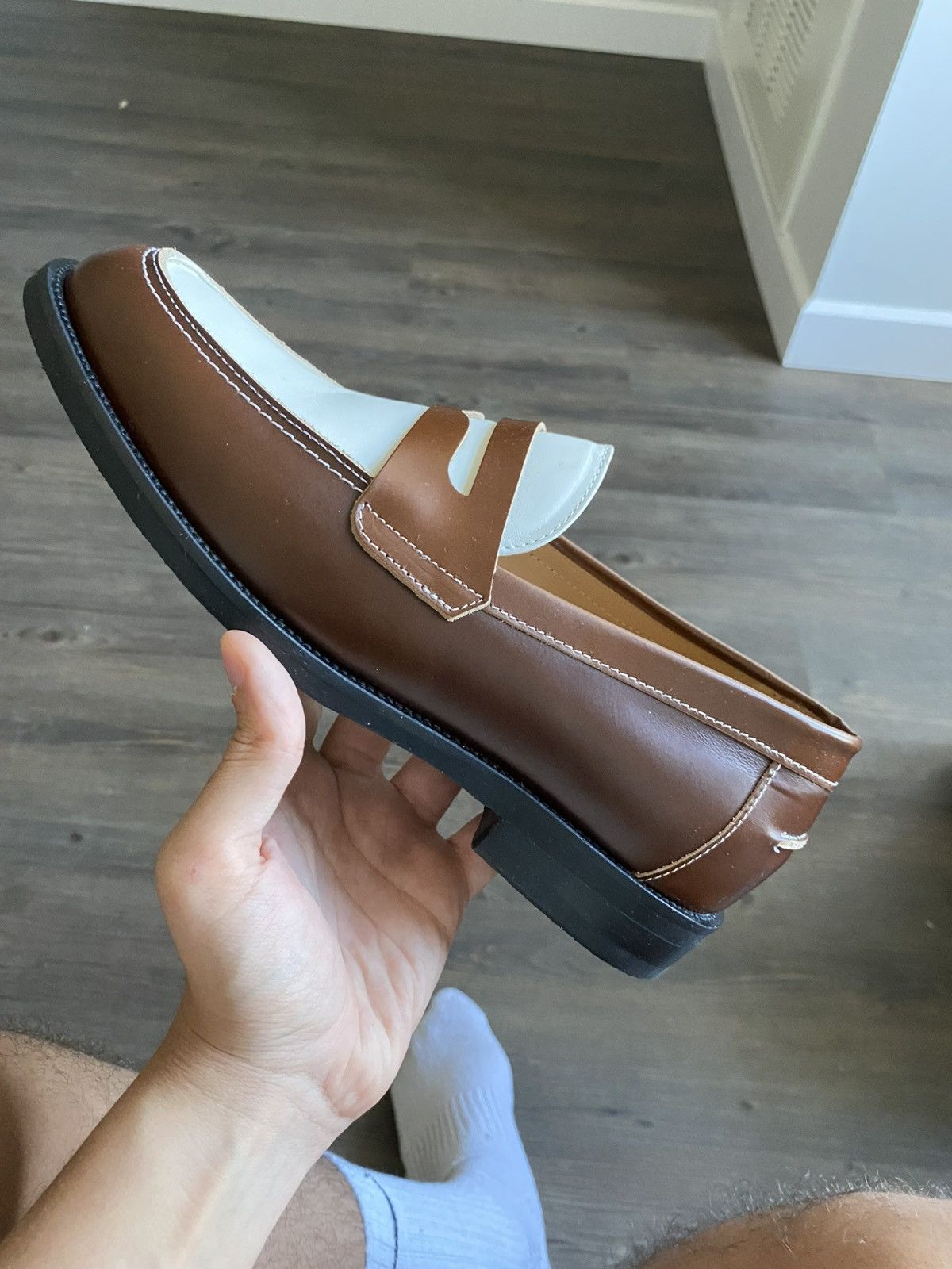 DUKE + DEXTER Wilde Chestnut + White Penny Loafer - Men’s Size US 9 / EU 42 - 2 Thumbnail