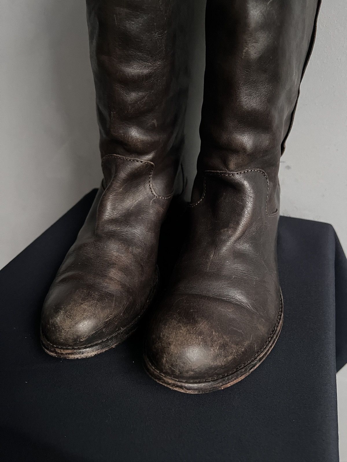 MoMA Moma Leather Tall Brown Boots Zipper Vintage Size US 8 / IT 38 - 3 Thumbnail