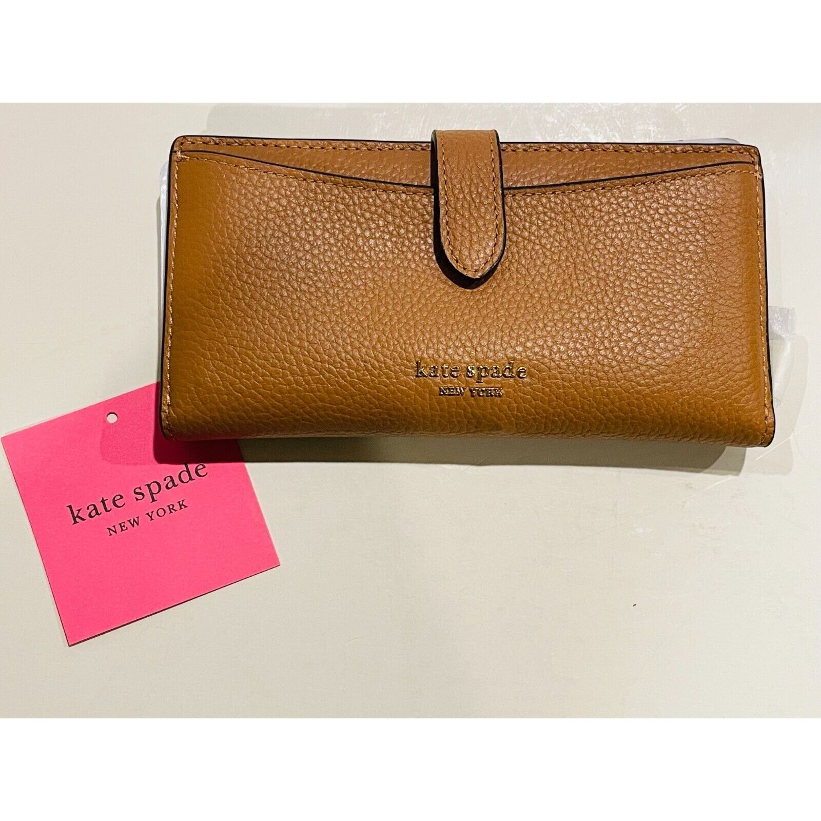 Kate Spade KATE SPADE NEW YORK NWT Bungalow Tan Pebble Leather Wallet Grailed