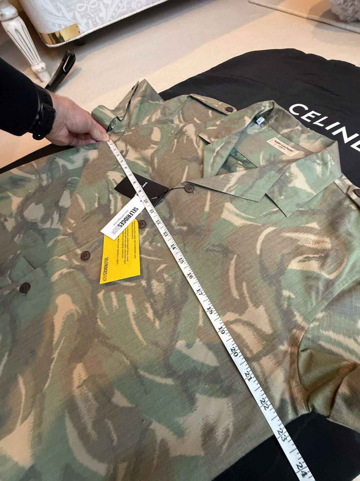 Saint Laurent Paris SS21 Saint Laurent camo short sleeve Hawaiian shirt 41 Size US L / EU 52-54 / 3 - 3 Thumbnail