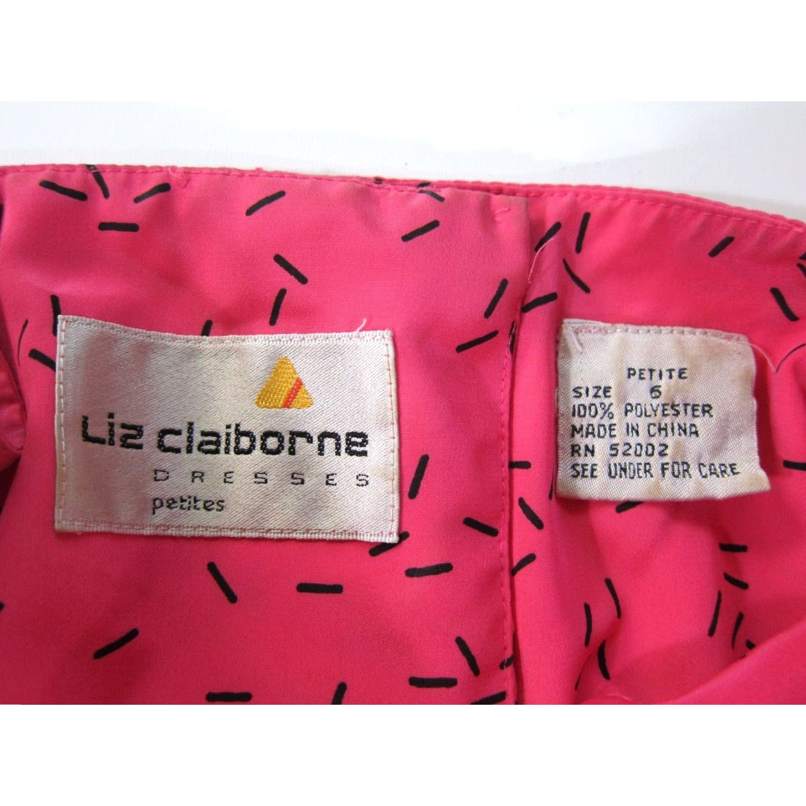Liz Claiborne VINTAGE Liz Claiborne Pink Black Retro Long Sleeve High Neck Tunic Shift Dress 6P Size M / US 6-8 / IT 42-44 - 4 Thumbnail