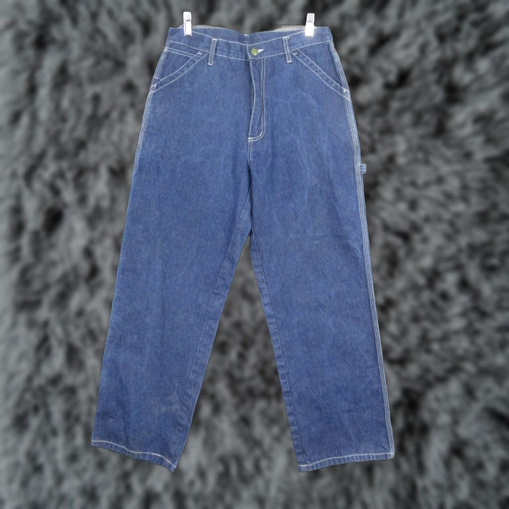 Denime Liberty Jeans Mens 30x28 Blue Relaxed Fit Denim Workwear PANTS Carpenter Straight Pocket Hammer Loop Mens Size US 30 / EU 46 - 1 Thumbnail