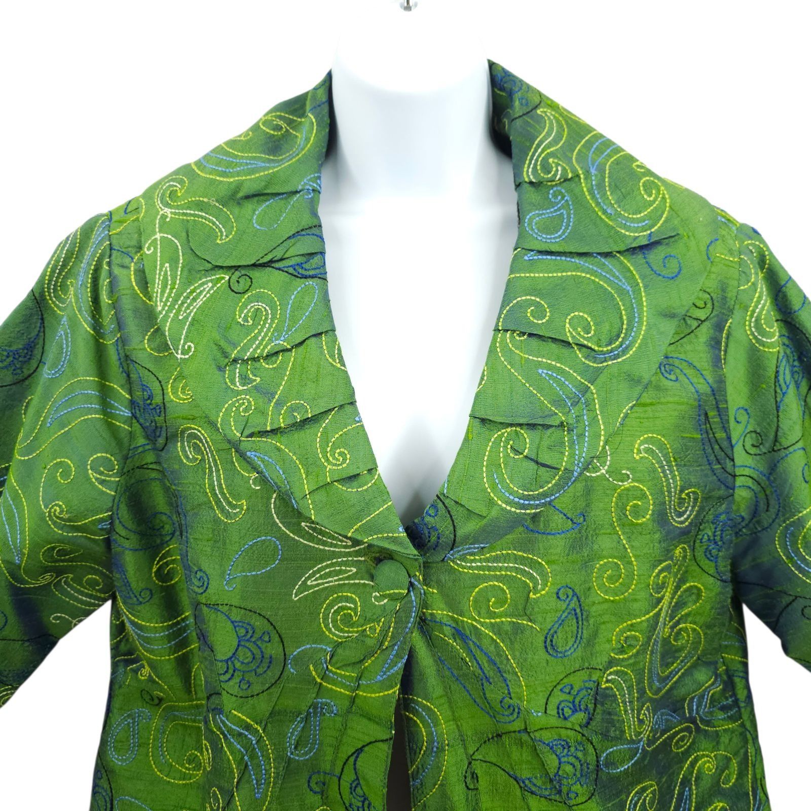 Other Bleu Bayou XL Paisley Silk Jacket Ruffle Lagenlook Fairycore Size XL / US 12-14 / IT 48-50 - 10 Thumbnail