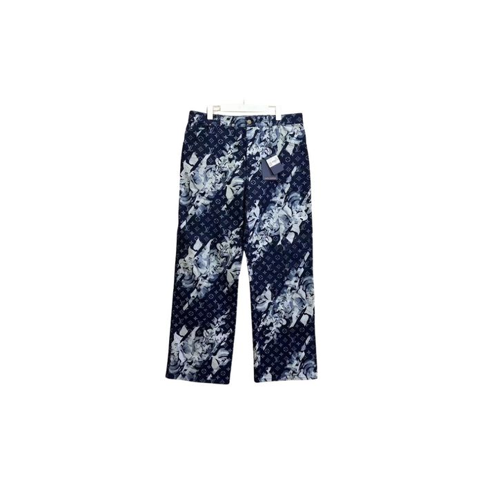 Louis Vuitton Monogram Printed Denim Pants