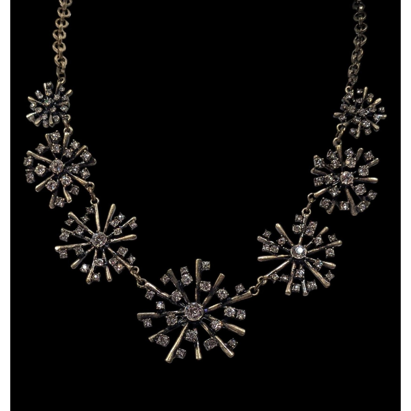 Loft Vintage Loft Crystal Burst Snowflake Statement Necklace Size ONE SIZE - 2 Thumbnail