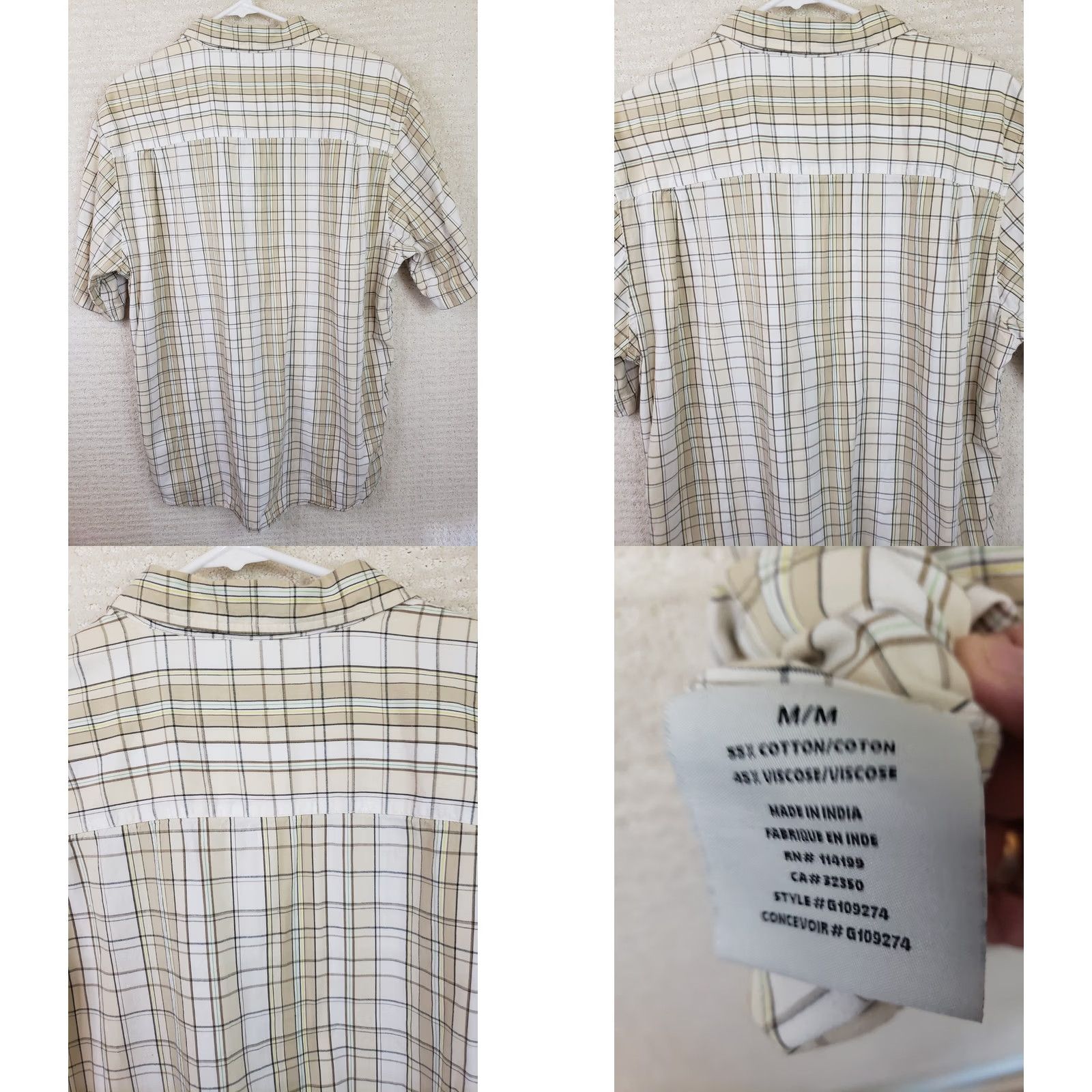 Quiksilver Quiksilver Shirt Men’s M Beige Green Plaid Button-Up Short Sleeve Casual Cotton Multicolor Button-Down Collar 90s Beach Outdoor Mens Regular Size US M / EU 48-50 / 2 - 8 Thumbnail