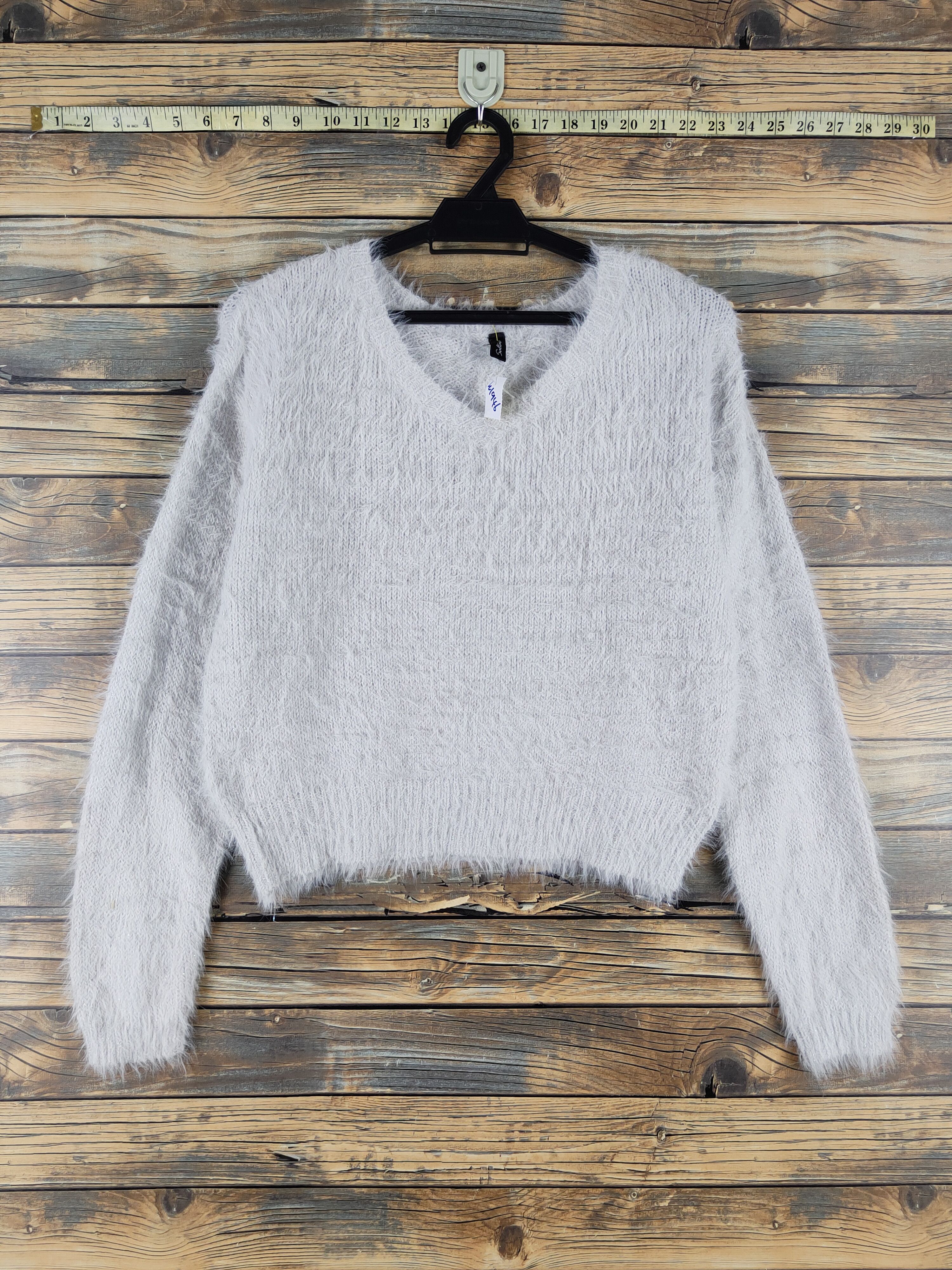 Japanese Brand Saltarse Gray Shag Shaggy Fur Mohair Knitwear #W1946 Size S / US 4 / IT 40 - 1 Thumbnail
