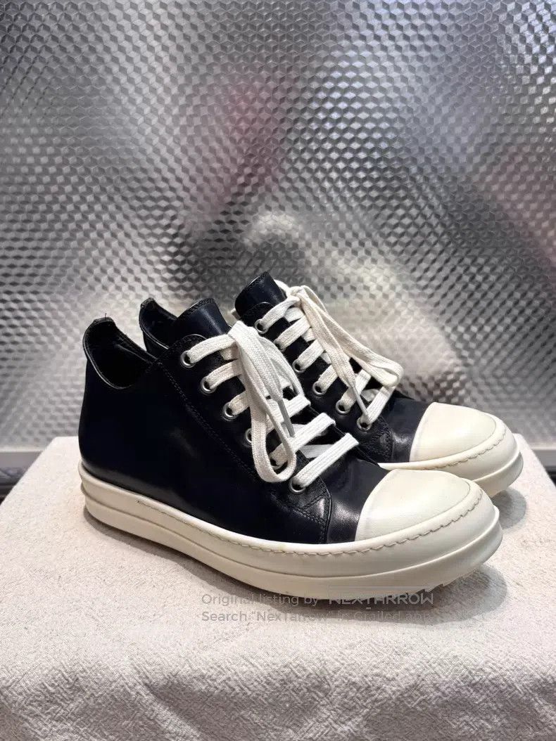 Rick Owens Rick Owens Leather black and white high-top shoes| Size US 7 / IT 37 - 2 Thumbnail