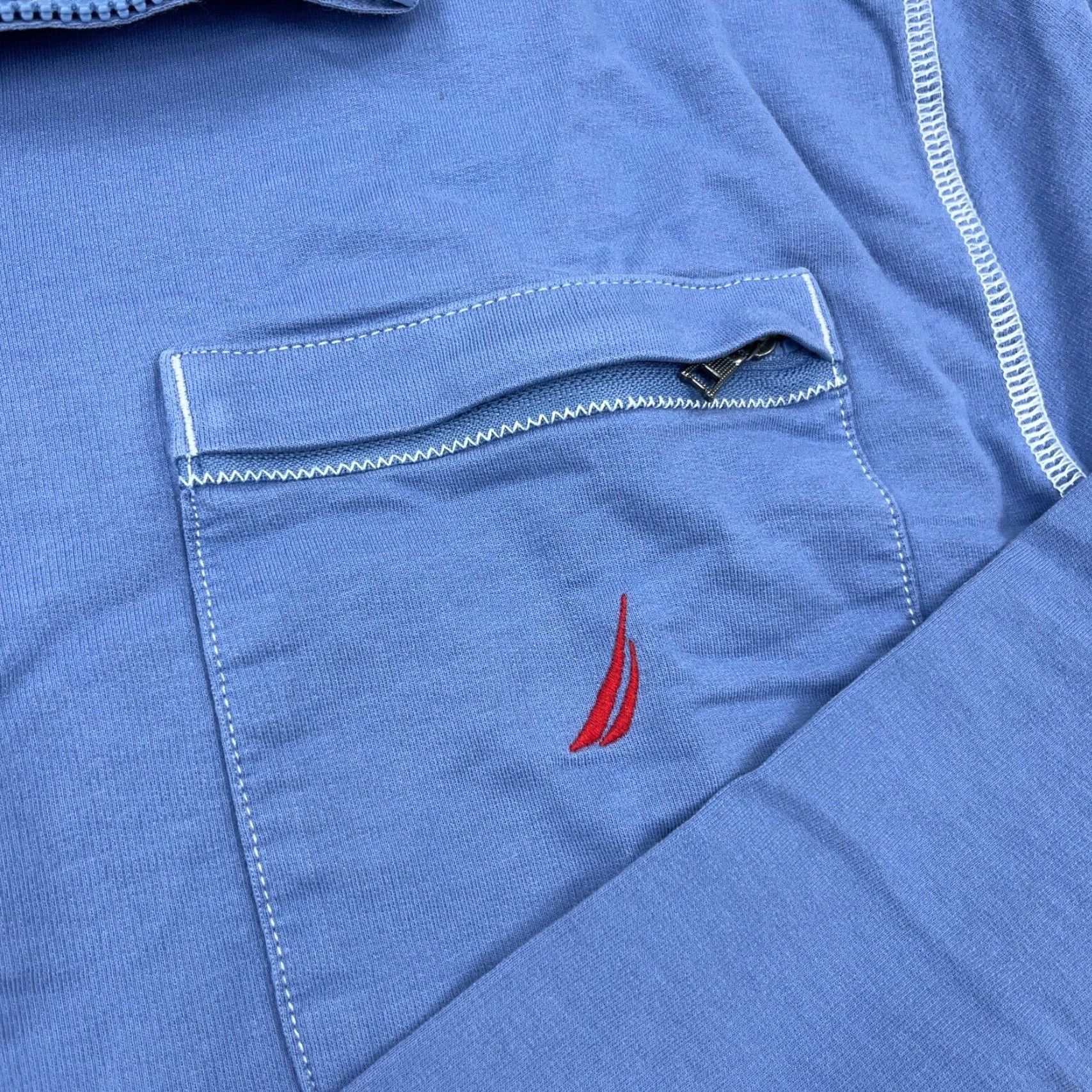 Nautica Nautica Sweater Men 2XL Blue Pullover 1/4 Zip Mock Neck Lightweight Knit Zipper Logo Pocket Casual Golf Walking Vintage? Size US XXL / EU 58 / 5 - 5 Thumbnail
