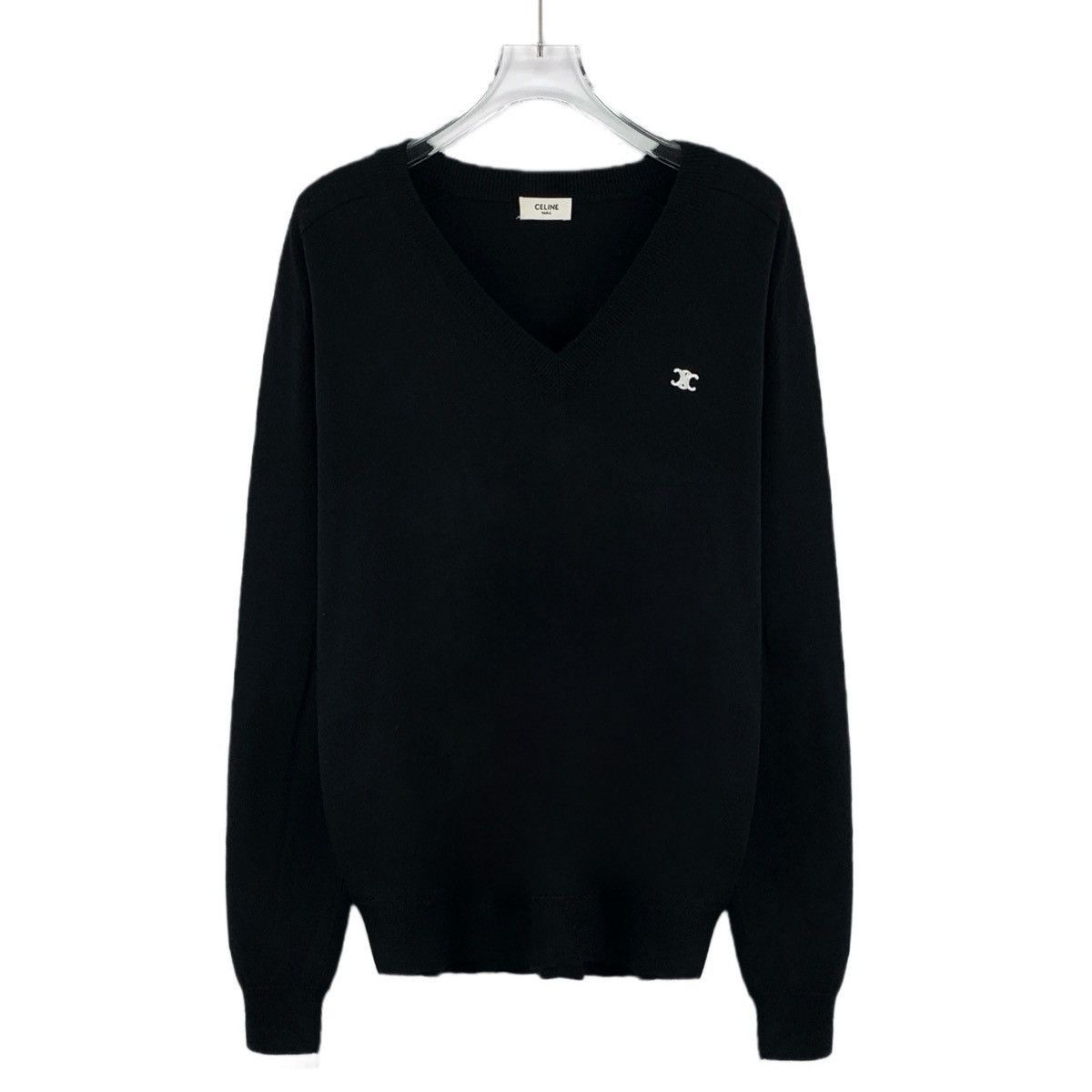 Celine Black V-Neck Long Sleeve Sweater Size US S / EU 44-46 / 1 - 1 Thumbnail