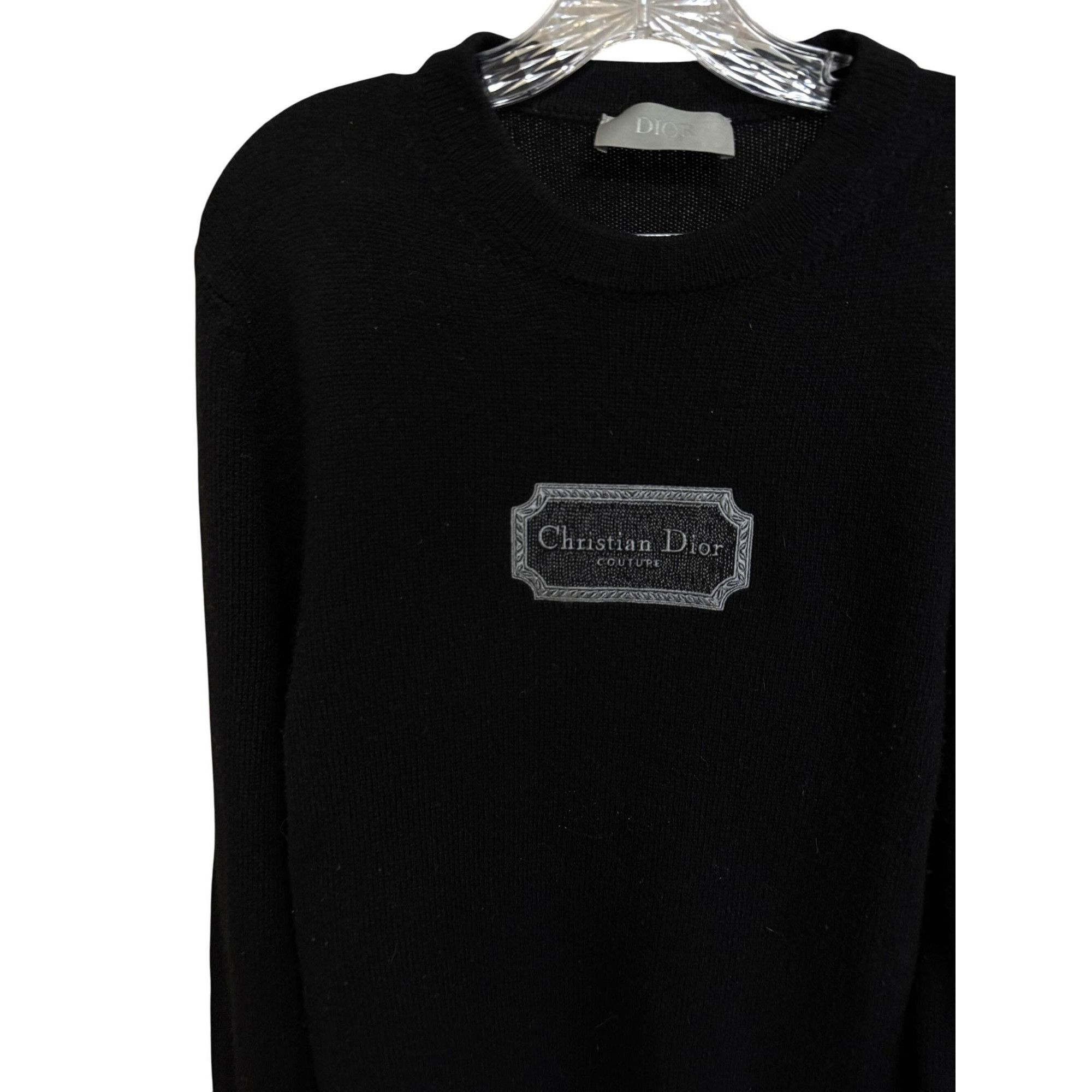 Dior Christian Dior Couture Black Embroidered Cashmere & Viscose Size M / US 6-8 / IT 42-44 - 6 Thumbnail
