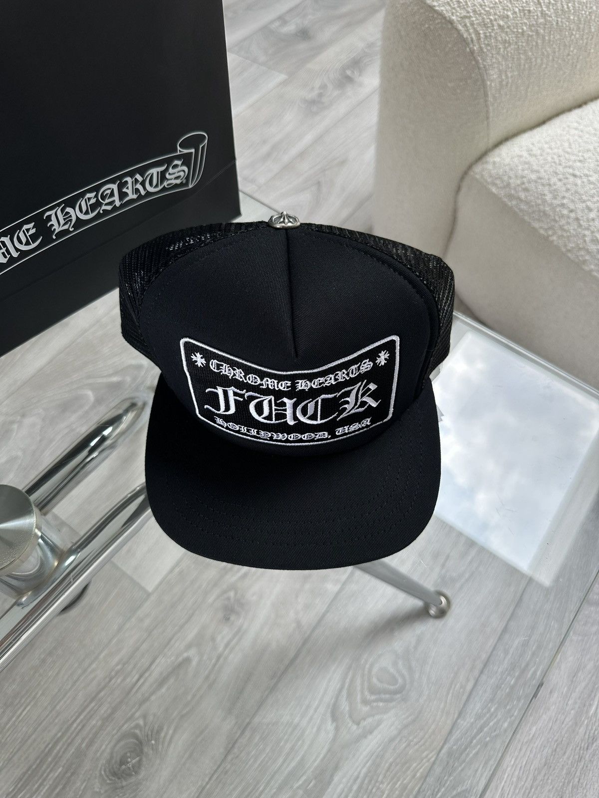 Chrome Hearts Chrome Hearts F*CK Hollywood Trucker Black Size ONE SIZE - 2 Thumbnail
