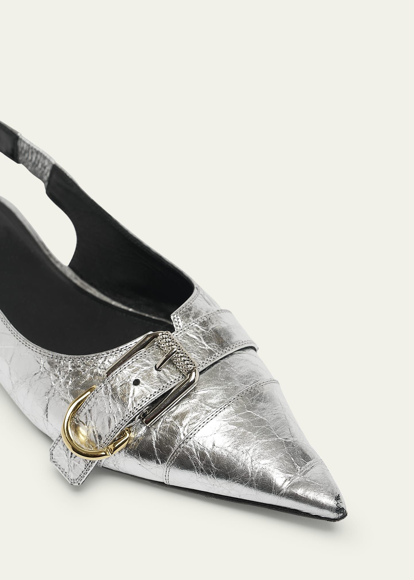 Givenchy o1srvl11e0525 Voyou Metallic Buckle Ballerina Flats Size US 9 / IT 39 - 4 Thumbnail