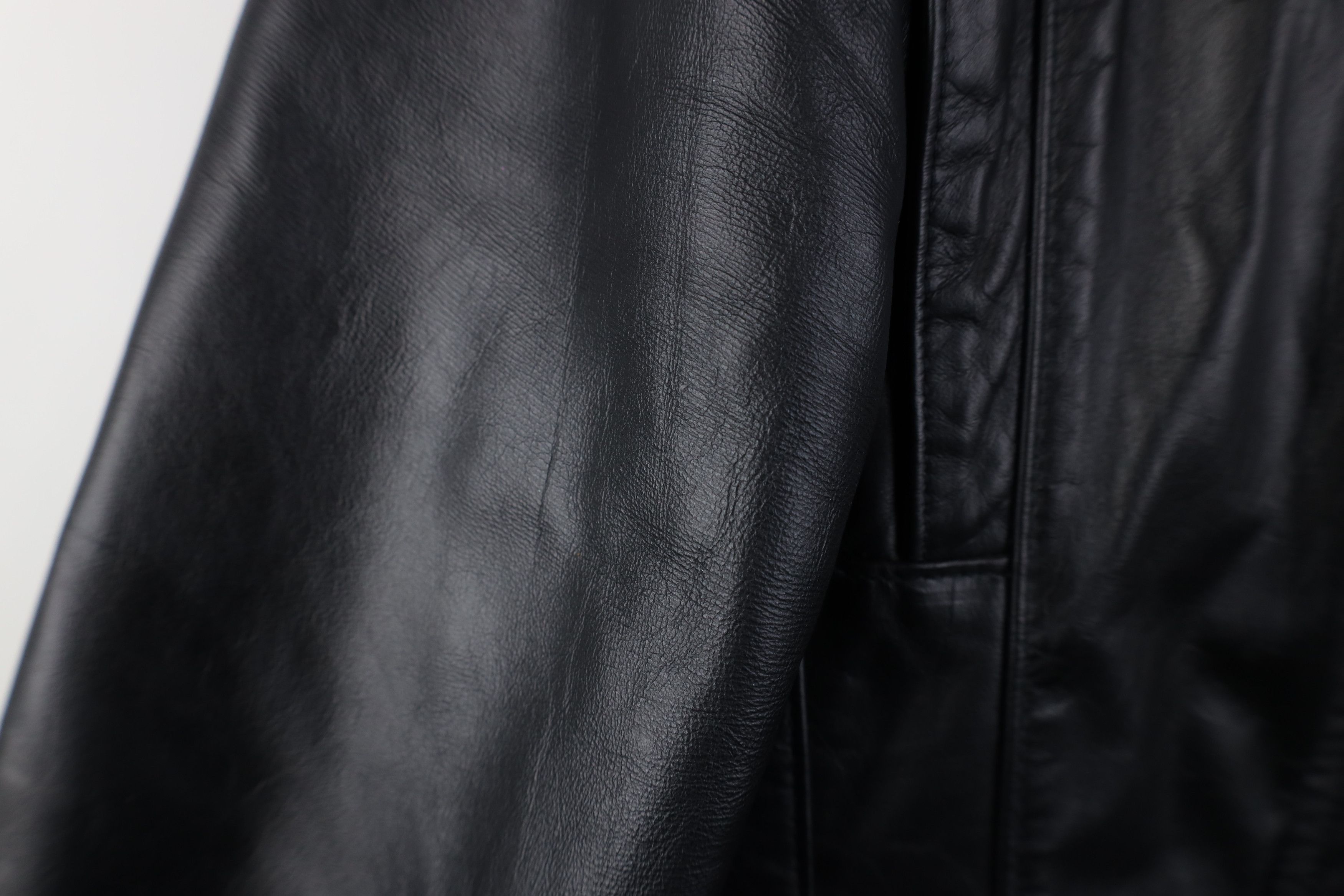 Vintage Vintage 90s Streetwear Lined Leather Full Zip Jacket Black Size US M / EU 48-50 / 2 - 6 Thumbnail