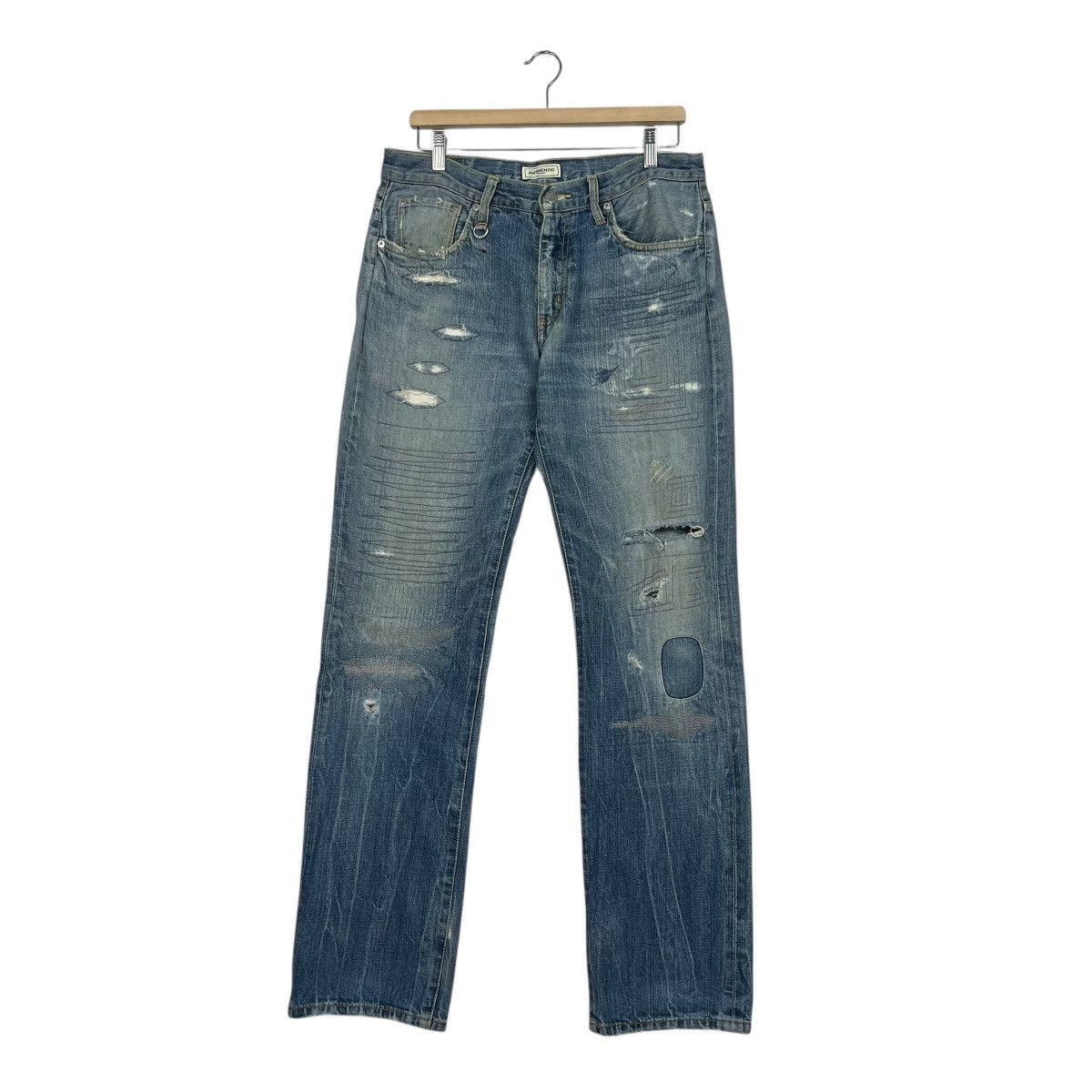 Sophnet. Vintage Sophnet Sashiko Distressed Motive Denim Jeans Size US 32 / EU 48 - 1 Thumbnail