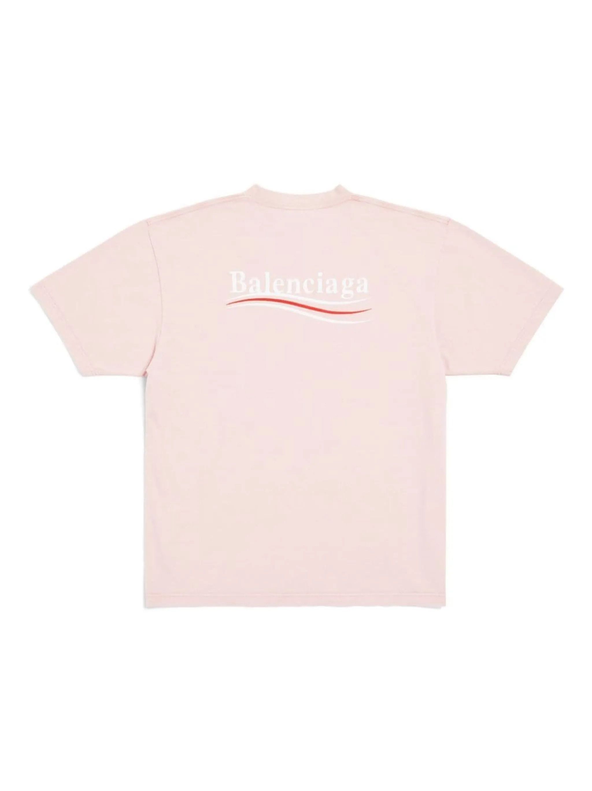 Balenciaga o1srvl11e0325 Political Campaign T-Shirt Large Fit Pink Size S / US 4 / IT 40 - 5 Thumbnail