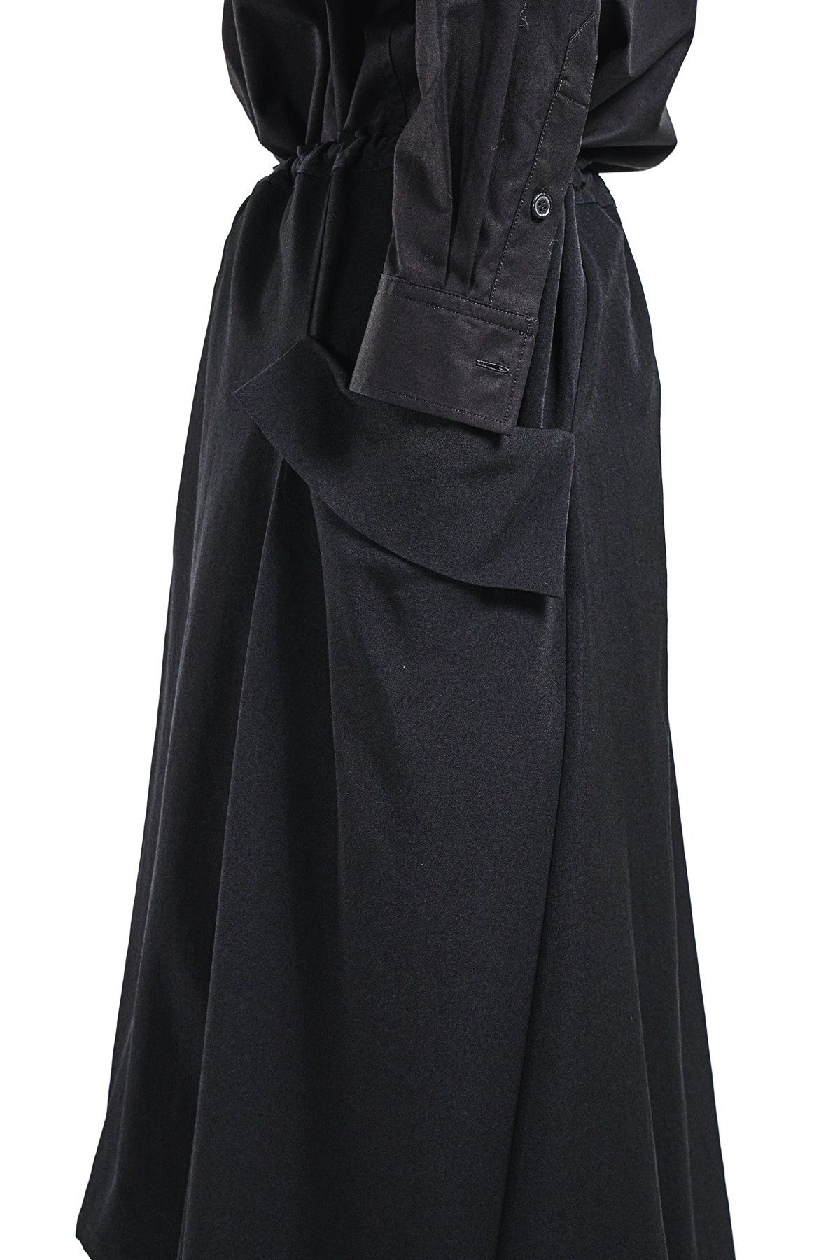 Yohji Yamamoto Yohji Yamamoto Ground Y - DE CHINE RIGHT SIDE GATHER SKIRT Size US 32 / EU 48 - 7 Thumbnail