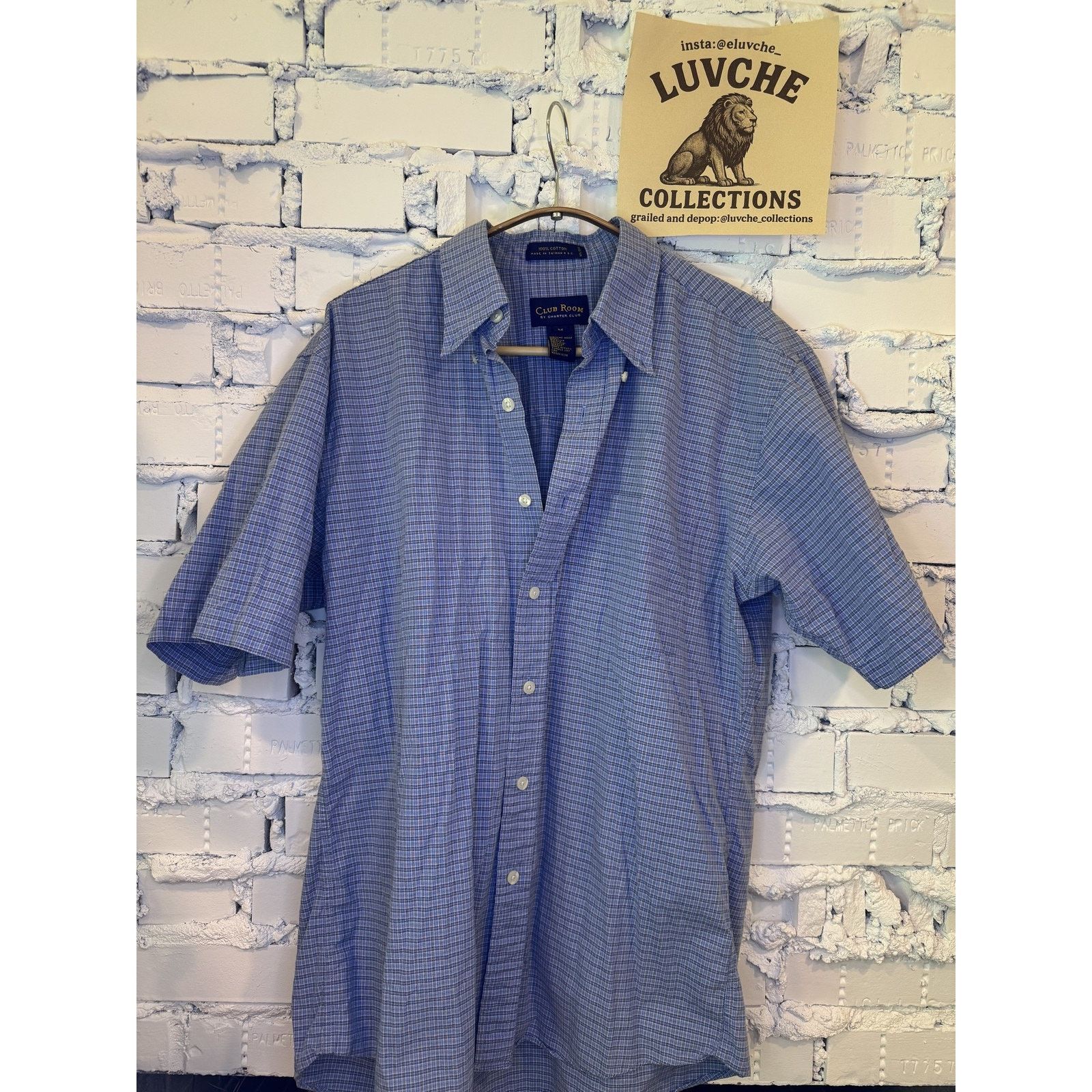 Club Room Club Room Medium Plaid Short Sleeve Button Up Casual Summer Size US M / EU 48-50 / 2 - 1 Thumbnail