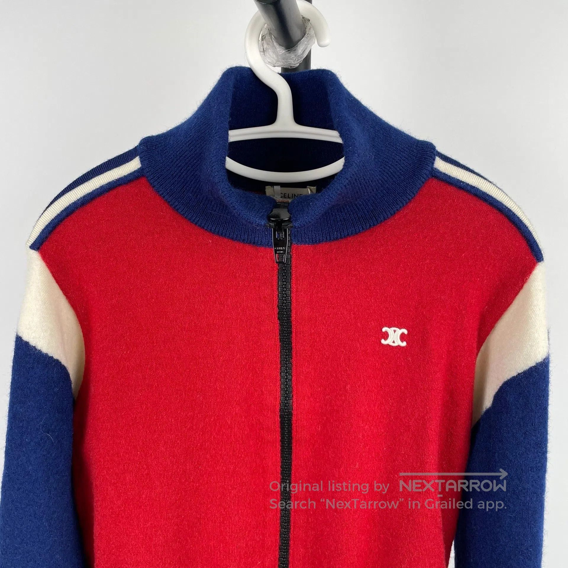 Celine CELINE Red and blue color block leisure sweater jacket XS Size US XS / EU 42 / 0 - 2 Thumbnail