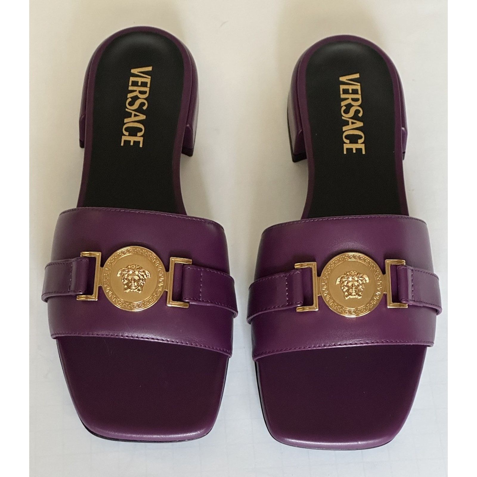 Versace VERSACE Medusa Women's Plum Sandals 6 US (36 Euro) 1014748 Size US 6 / IT 36 - 2 Thumbnail