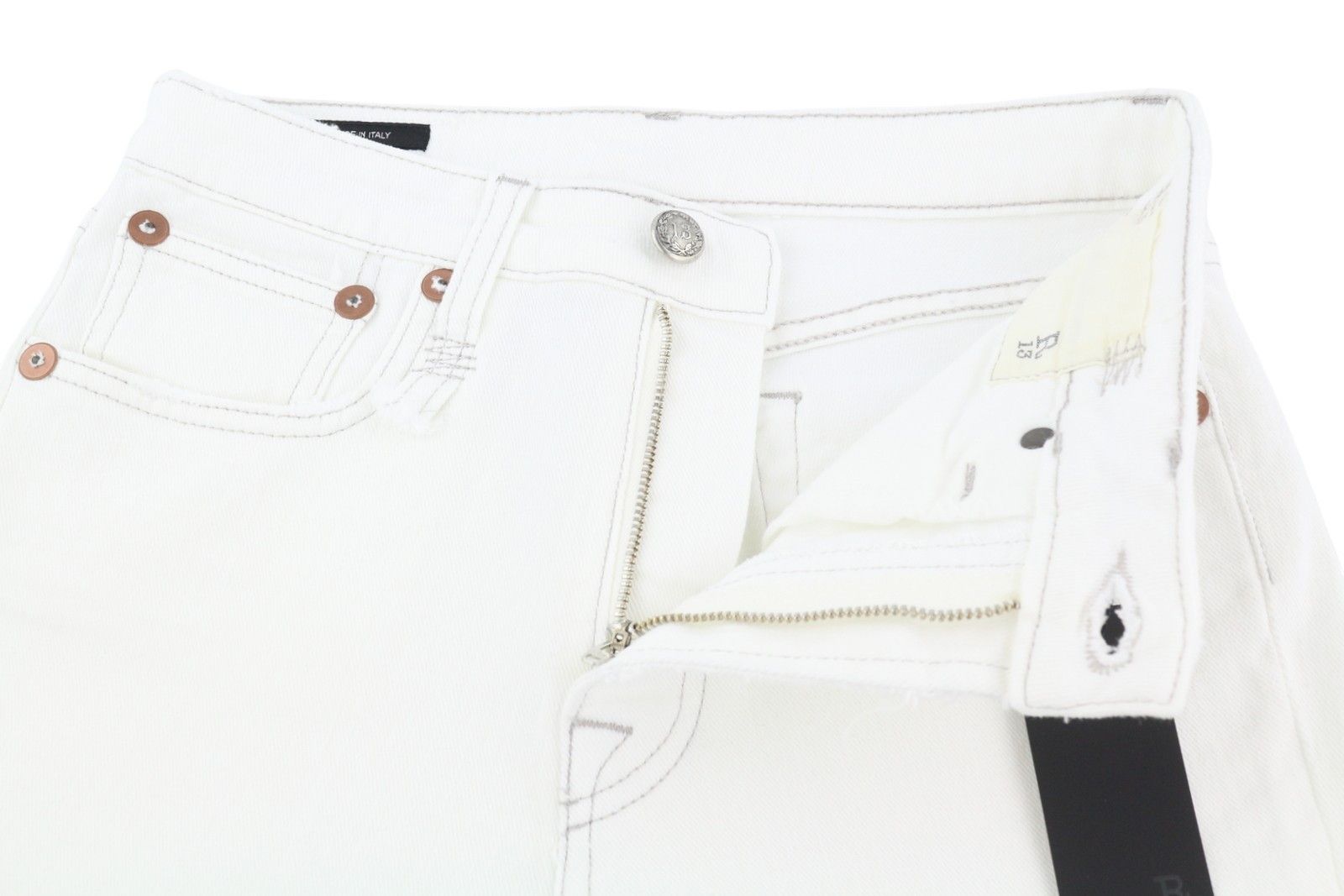 R13 KICK FIT 26 Bale White Flared Cropped Denim Jeans 86193 Size 26" / US 2 / IT 38 - 5 Thumbnail