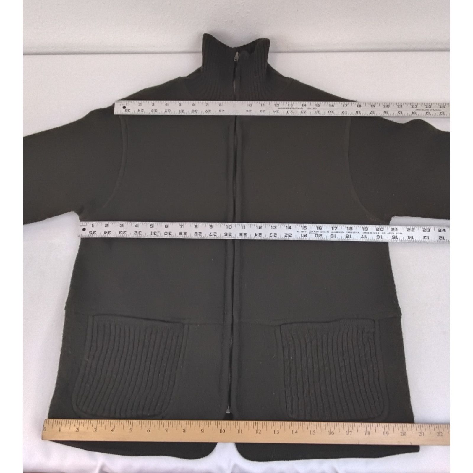 Other Tally-Ho Sweater Full Zip Cardigan Women's M Green 100% Wool Size M / US 6-8 / IT 42-44 - 5 Thumbnail