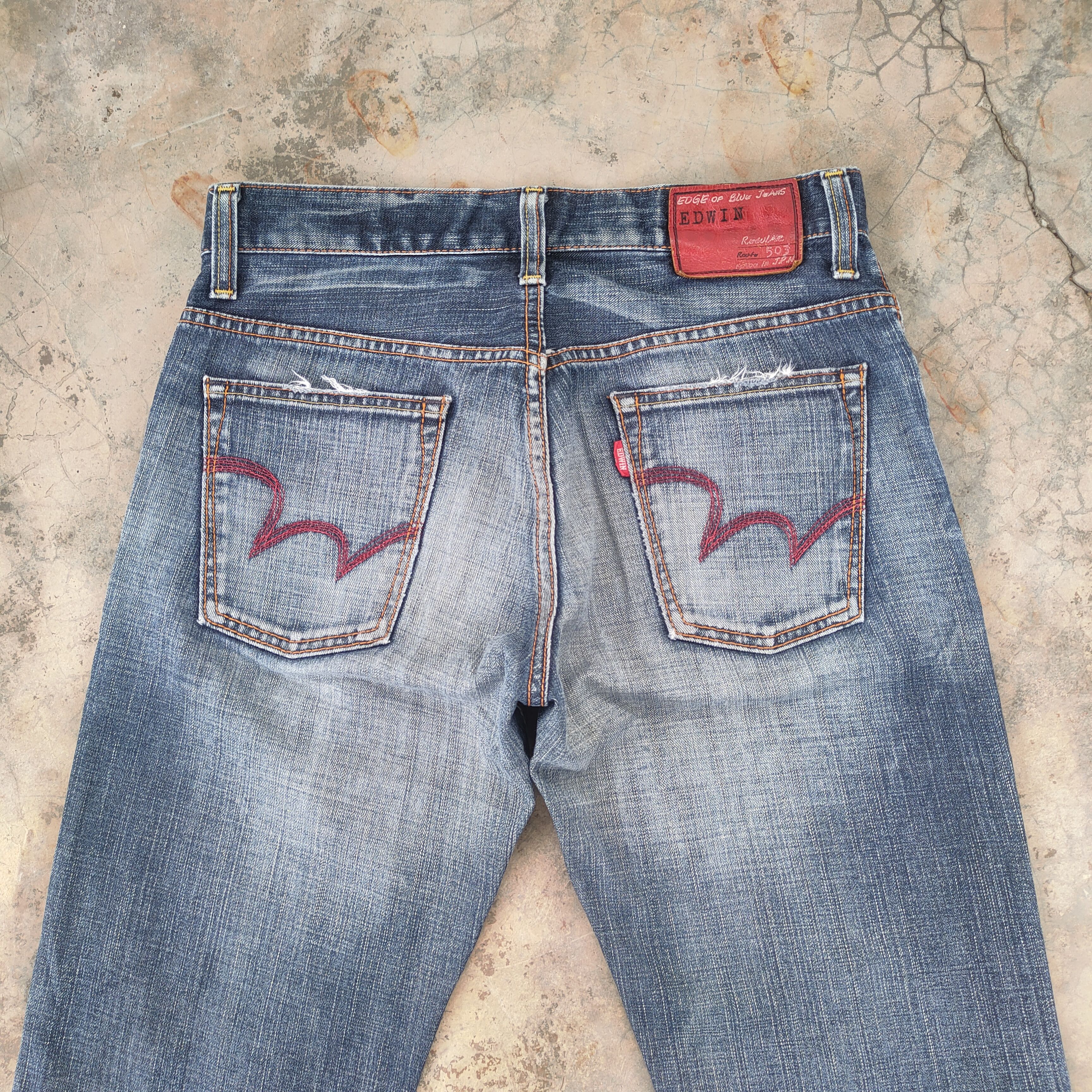 Edwin W32 VINTAGE EDWIN 503 FADED DISTRESSED DENIM JEAN PANTS Size US 32 / EU 48 - 9 Thumbnail