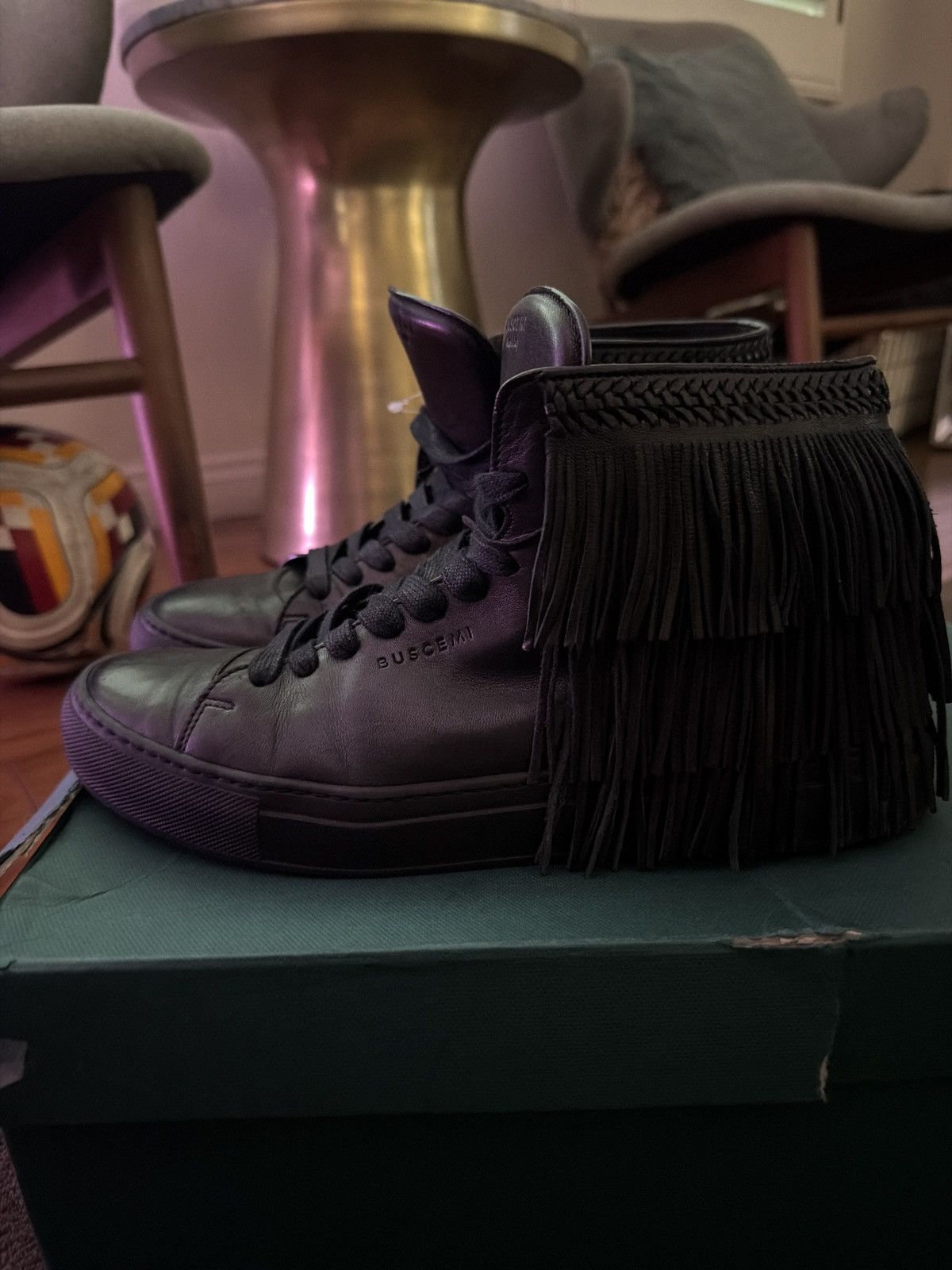 Buscemi Buscemi black fringe leather sneakers Size US 8.5 / EU 41-42 - 5 Thumbnail