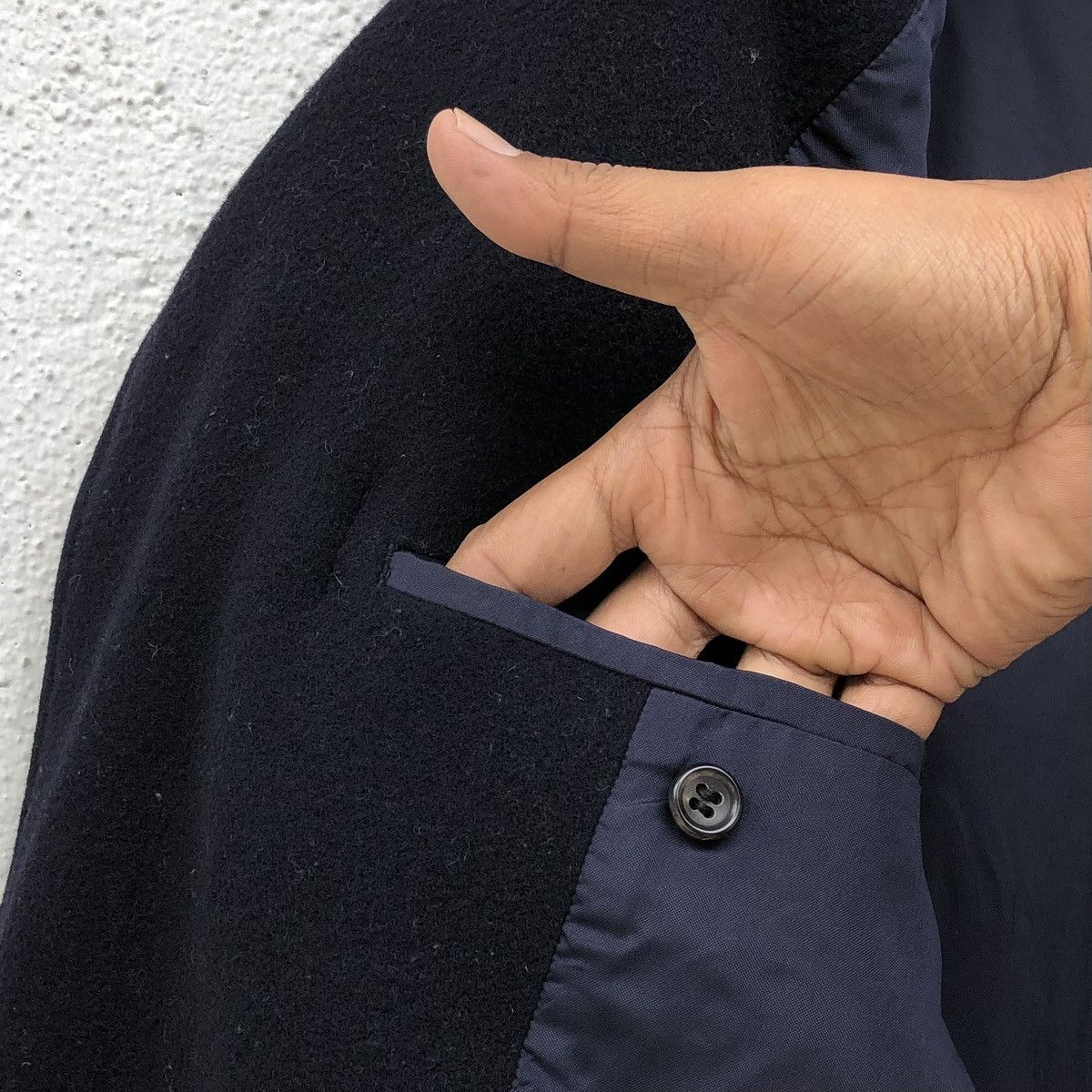 Vintage Comme des Garcons Wool Duffle Navy Blue Coat