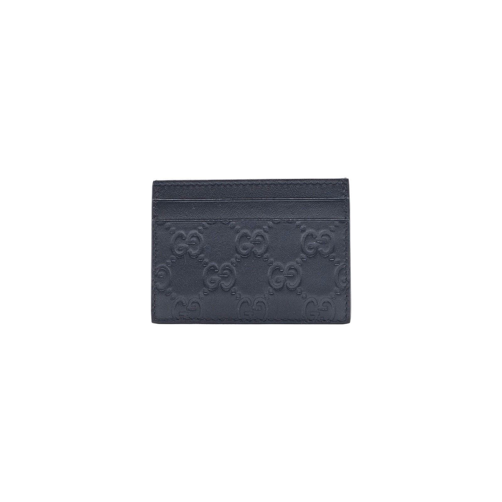 Gucci Guccissima GG Leather Card Holder Wallet Black - Preowned Size ONE SIZE - 1 Thumbnail