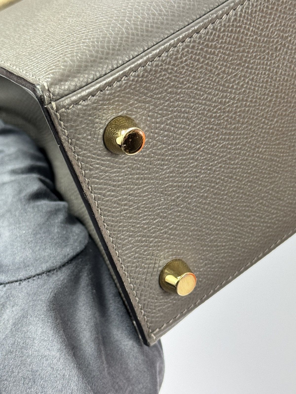 Hermes HERMES KELLY 25 GRIS MEYER EPSON LEATHER GOLD HARDWARE BAG Size ONE SIZE - 7 Thumbnail
