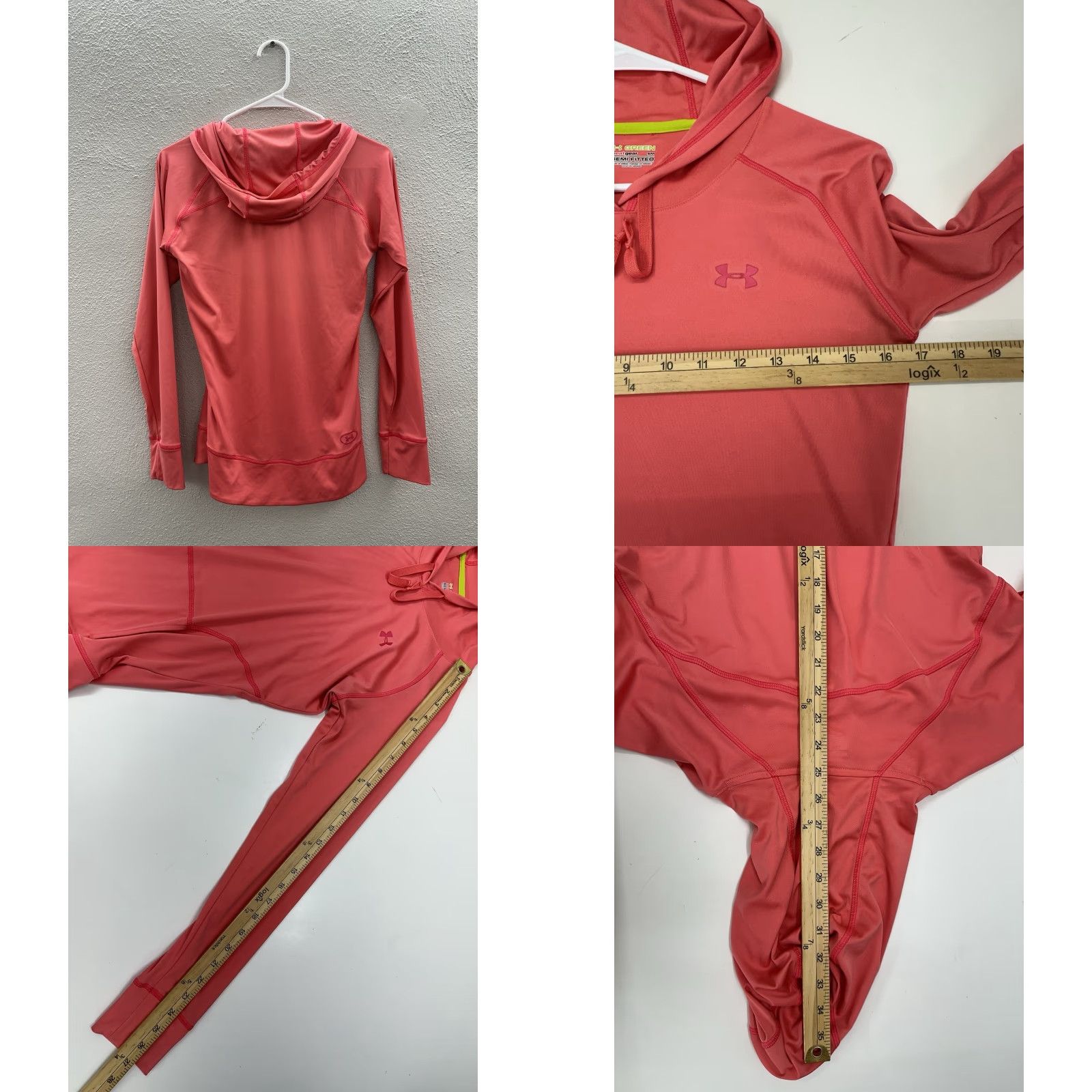 Under Armour Under Armour Womens Hoodie Pink Small Semi Fitted Long Sleeve Heatgear Athletic Shirt Mens? (Note: final answer should be the optimized title only) Size S / US 4 / IT 40 - 8 Thumbnail