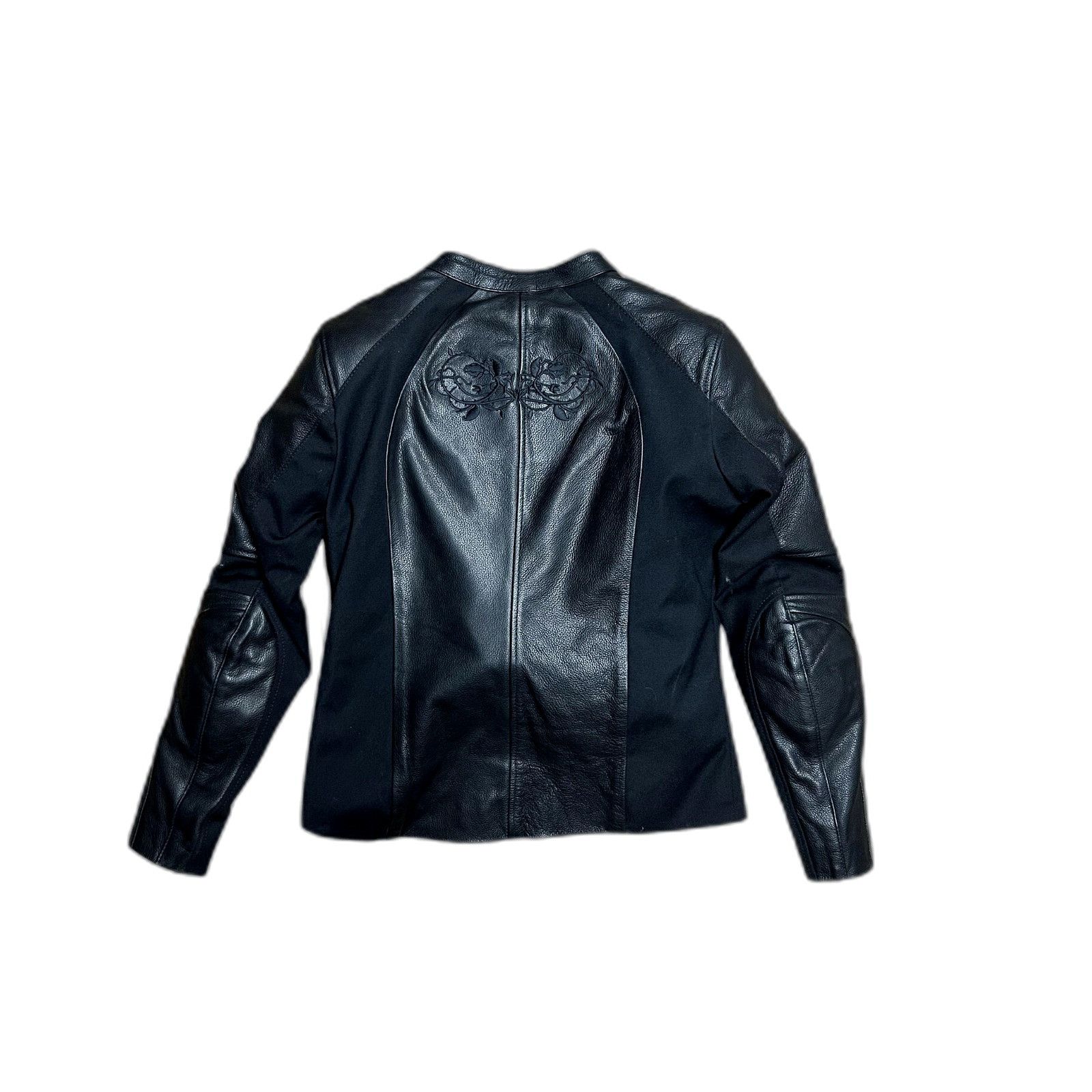 Vintage Bilt Women Black Leather Full Zip Embroidered Padded Rose Mo Size US XXS / EU 40 - 5 Thumbnail