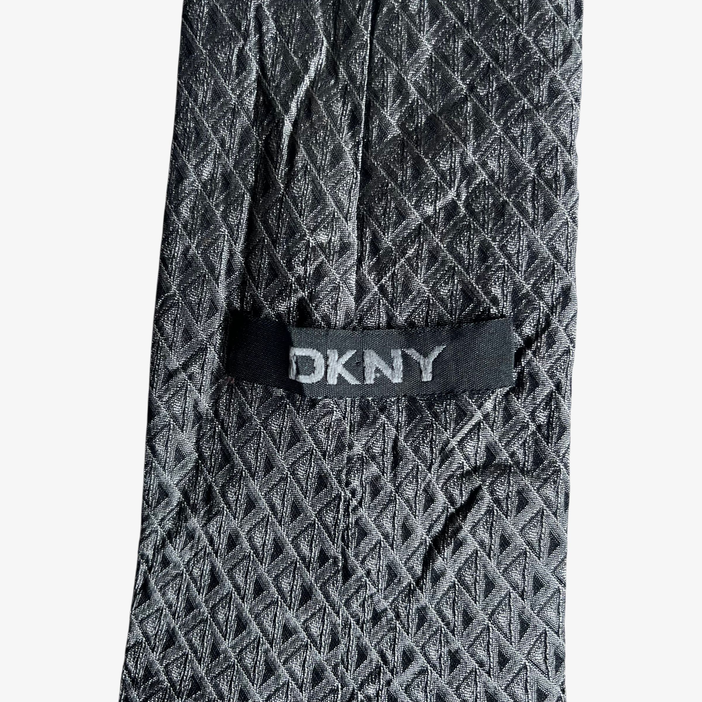 DKNY Vintage 90s DKNY Abstract Geometric Print Grey Silk Tie Size ONE SIZE - 2 Thumbnail