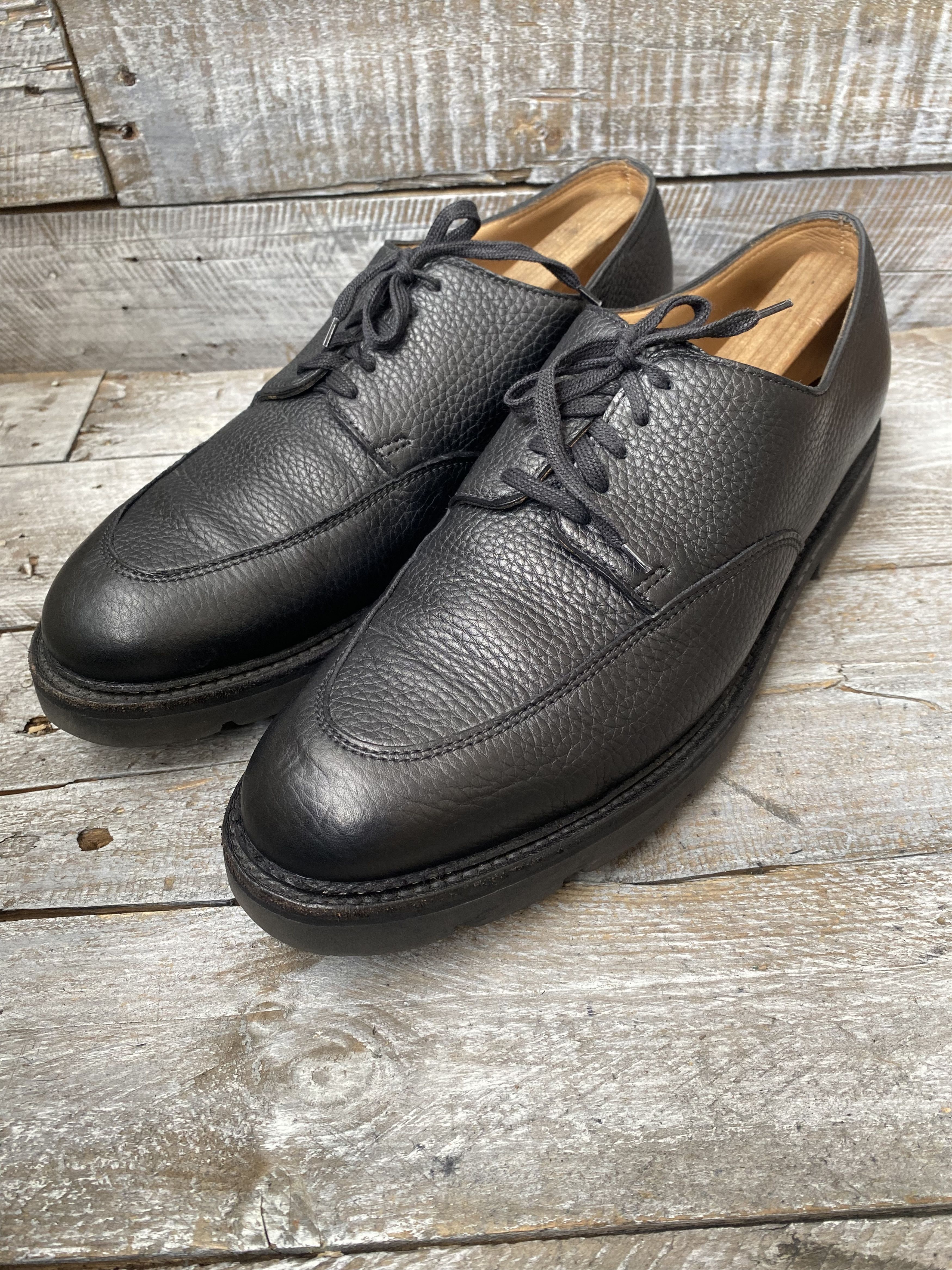John Lobb Pebble Grain Black Leather Deeby Shoes, Men's (Size 11)