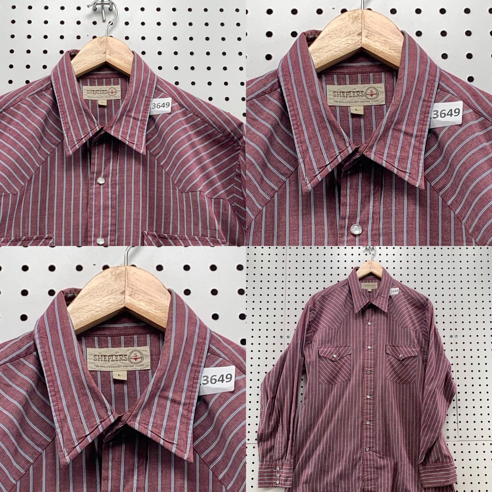 Vintage Sheplers Western Shirt Long Sleeve Red Gray Striped Size Large Mens Size US L / EU 52-54 / 3 - 8 Thumbnail