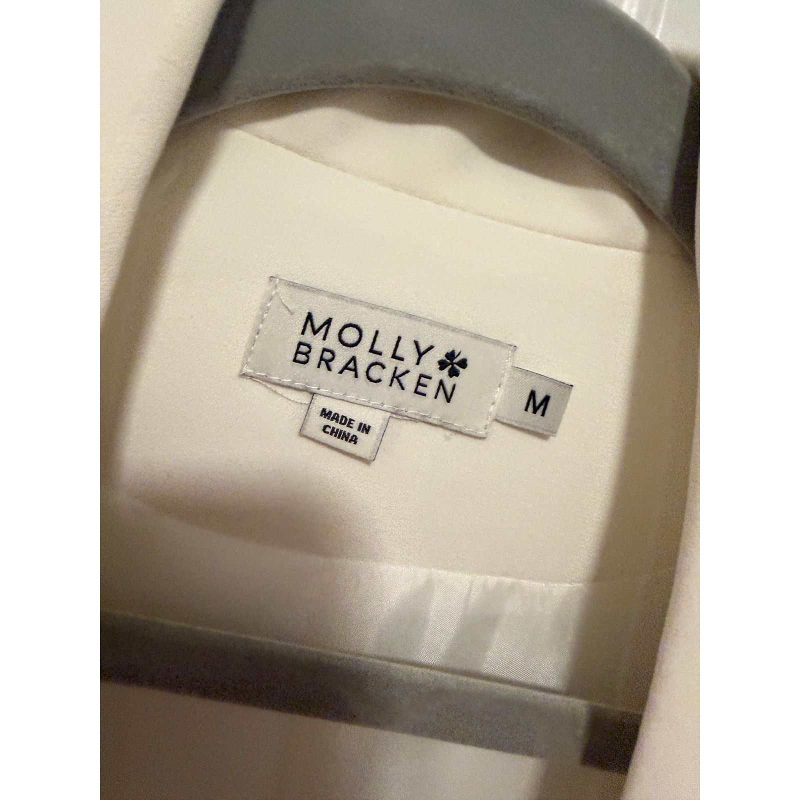 Other Molly Bracken White 3/4 Sleeve Faux Pocket Open Front Blazer Size M / US 6-8 / IT 42-44 - 10 Thumbnail