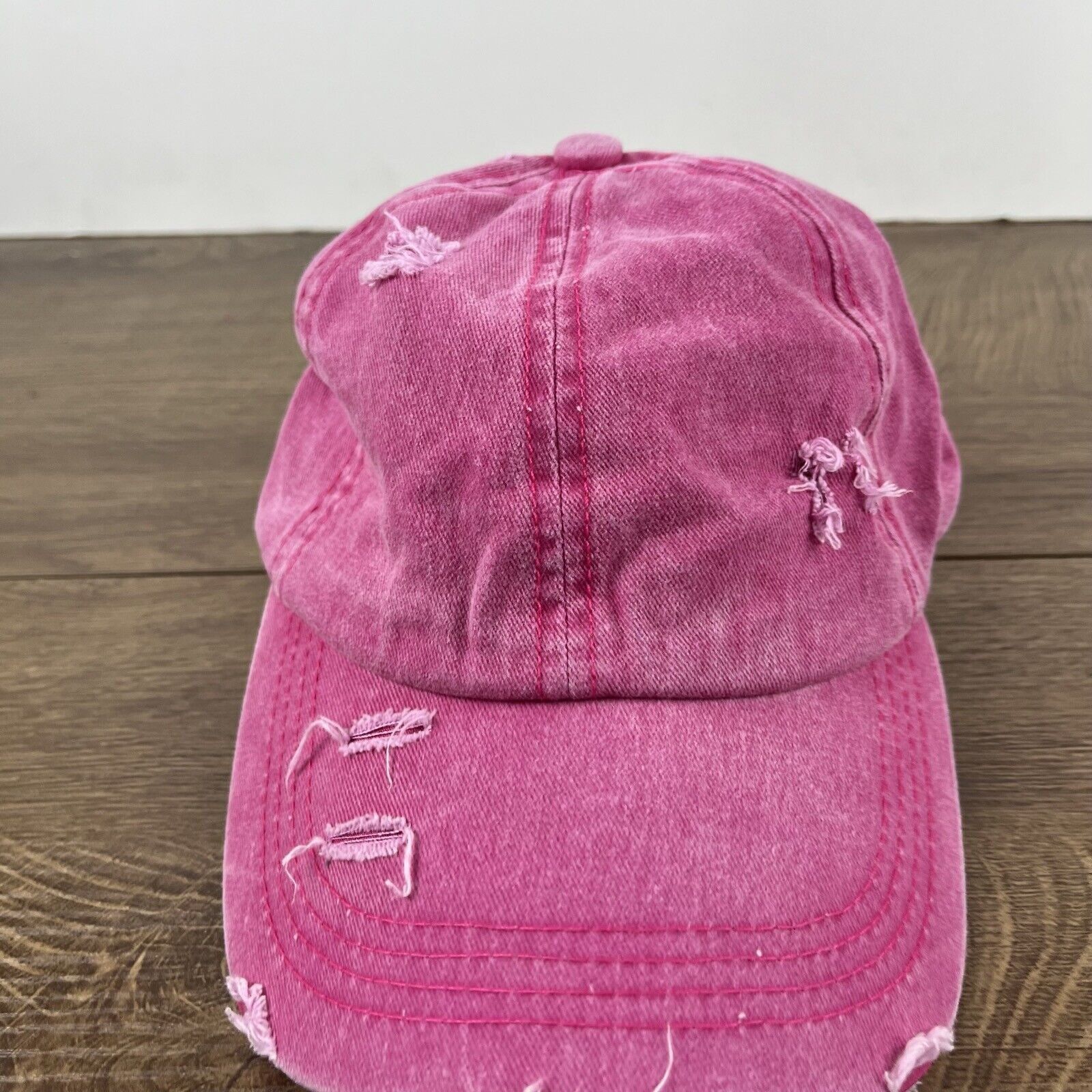 Other Distressed Pink Hat Pink Cap Adjustable Pink Adult Size Hat Size ONE SIZE - 6 Thumbnail
