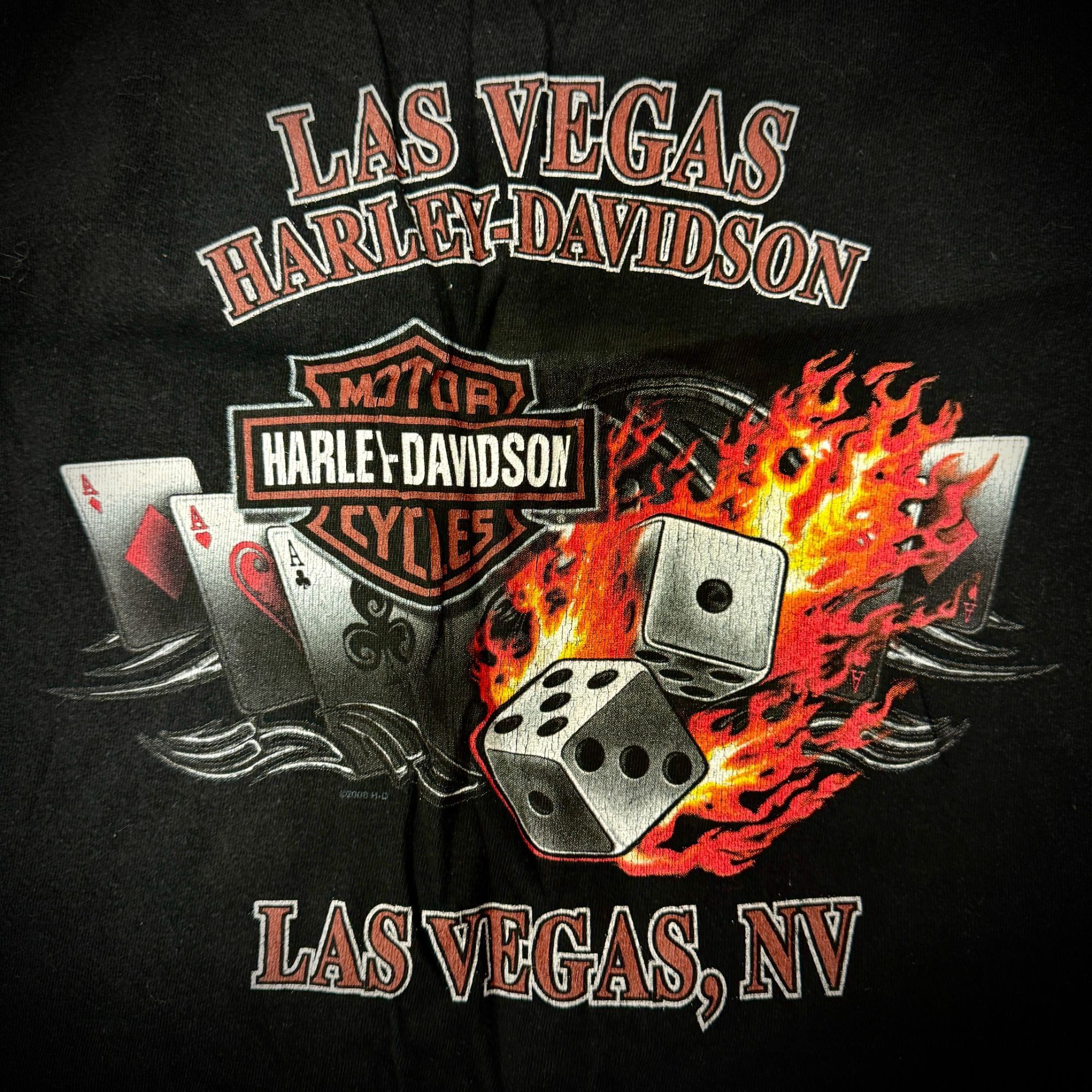Harley Davidson H-D Motorcycle FLAMING WOLF Biker Las Vegas FIRE DICE Gamble Size US XXL / EU 58 / 5 - 5 Thumbnail