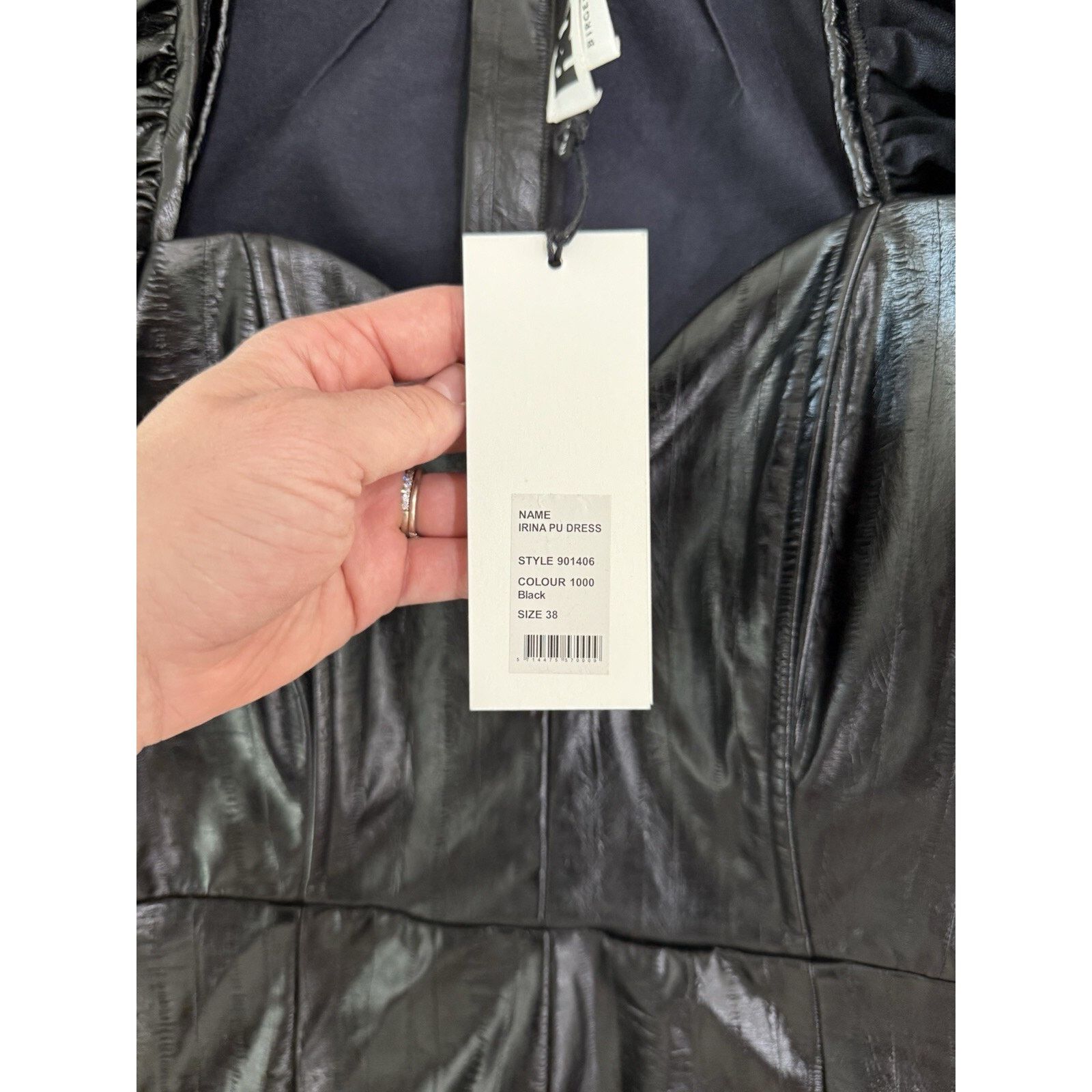 ROTATE Rotate Birger Christensen Faux Black Leather Dress Size S / US 4 / IT 40 - 4 Thumbnail