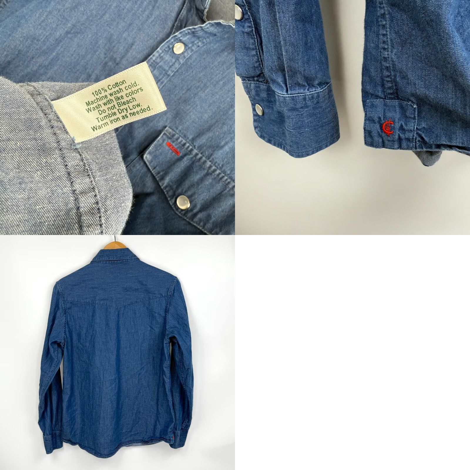 Vintage VINTAGE Criquet Shirt Mens S Blue Denim Western 90s Collared Button-Up Snap Chest 38 Regular Riot Pocket Mens Size US S / EU 44-46 / 1 - 8 Thumbnail