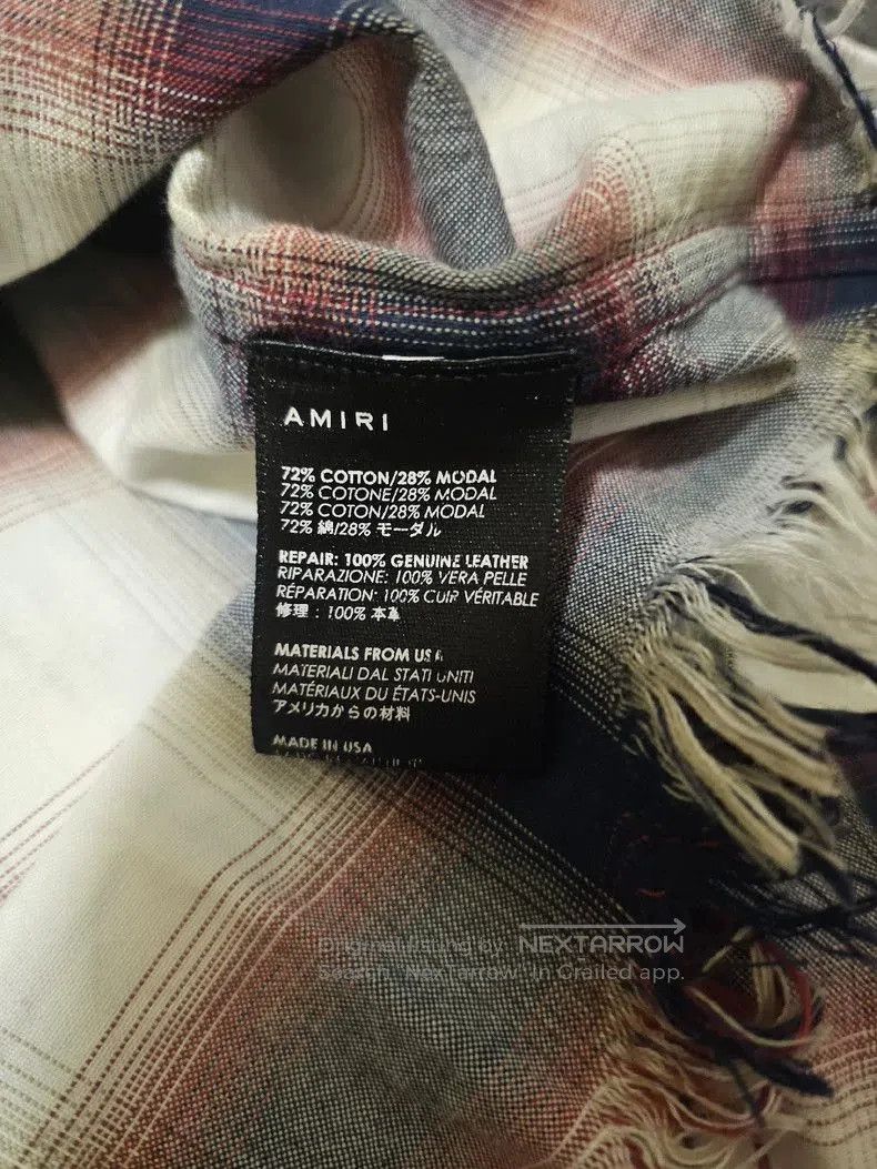 Amiri Amiri Plaid Shirt with Fringe Hem. Size US M / EU 48-50 / 2 - 6 Thumbnail