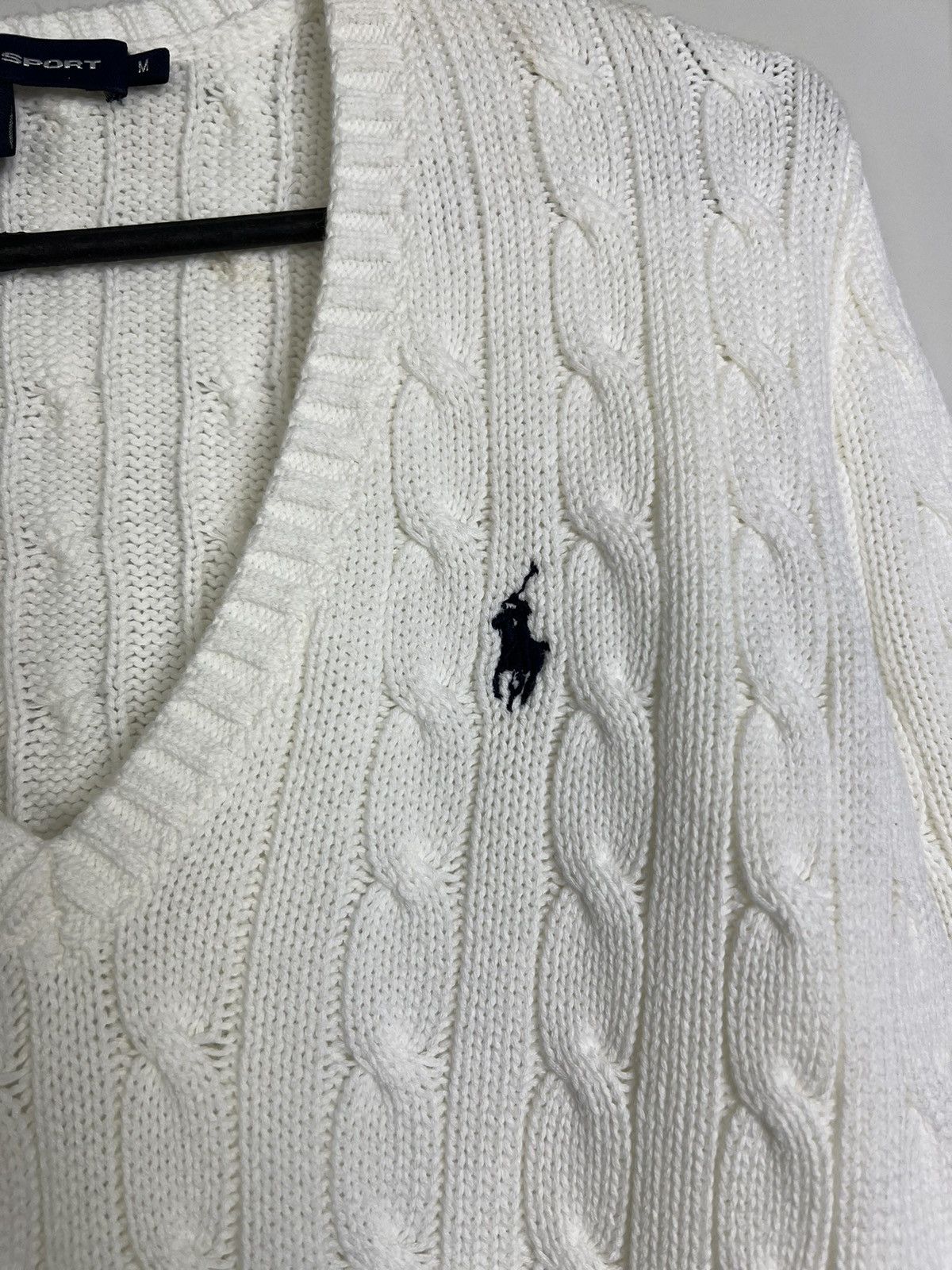 Ralph Lauren × Ralph Lauren Sport Ralph Lauren Braid sweater, white, classic neckline Size M / US 6-8 / IT 42-44 - 3 Thumbnail